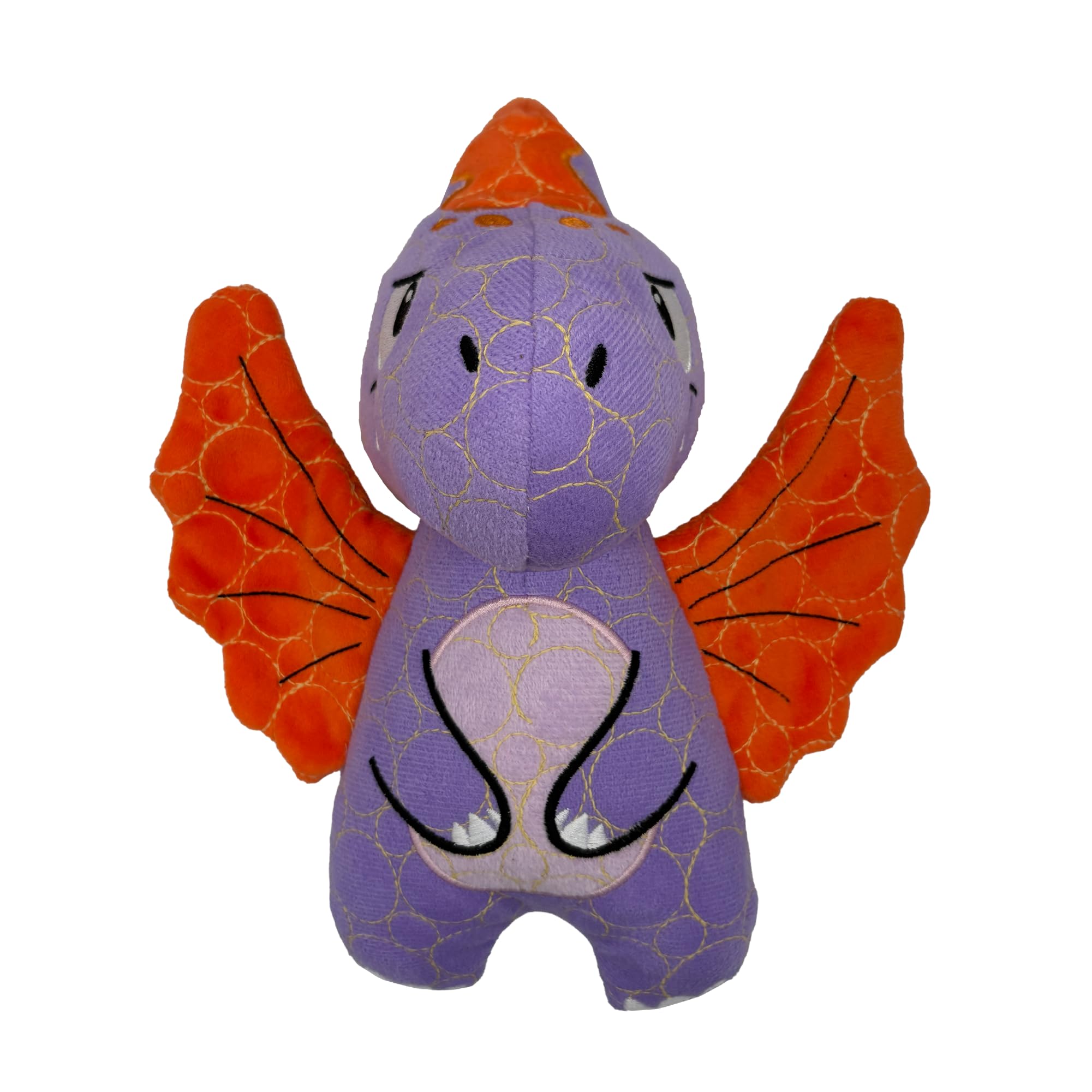 Bite Force - Durable & Strong Dog Toy Purple Dino with Squeaker, Kevlar-Reinforced for Aggressive chewers.