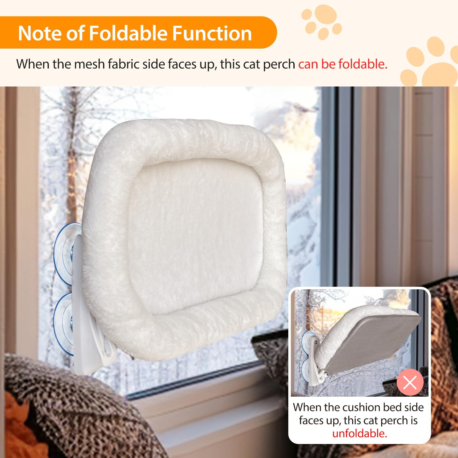 L&W Bros. Cat Window Perch Cushion Bed Cat Window Hammock With 4 Updated Suction Cups Easy To Assemble Cat Window Bed For Heavy