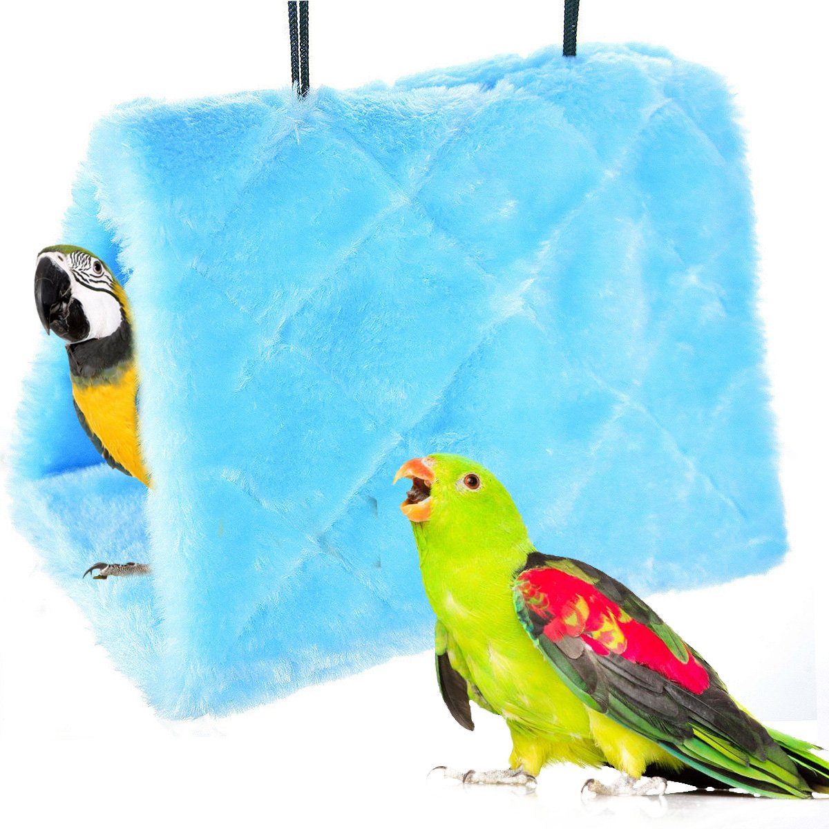 Winter Warm Bird Nest House Shed Hut Hanging Hammock Finch Cage Plush Fluffy Birds Hut Hideaway for Hamster Parrot Macaw Budgies
