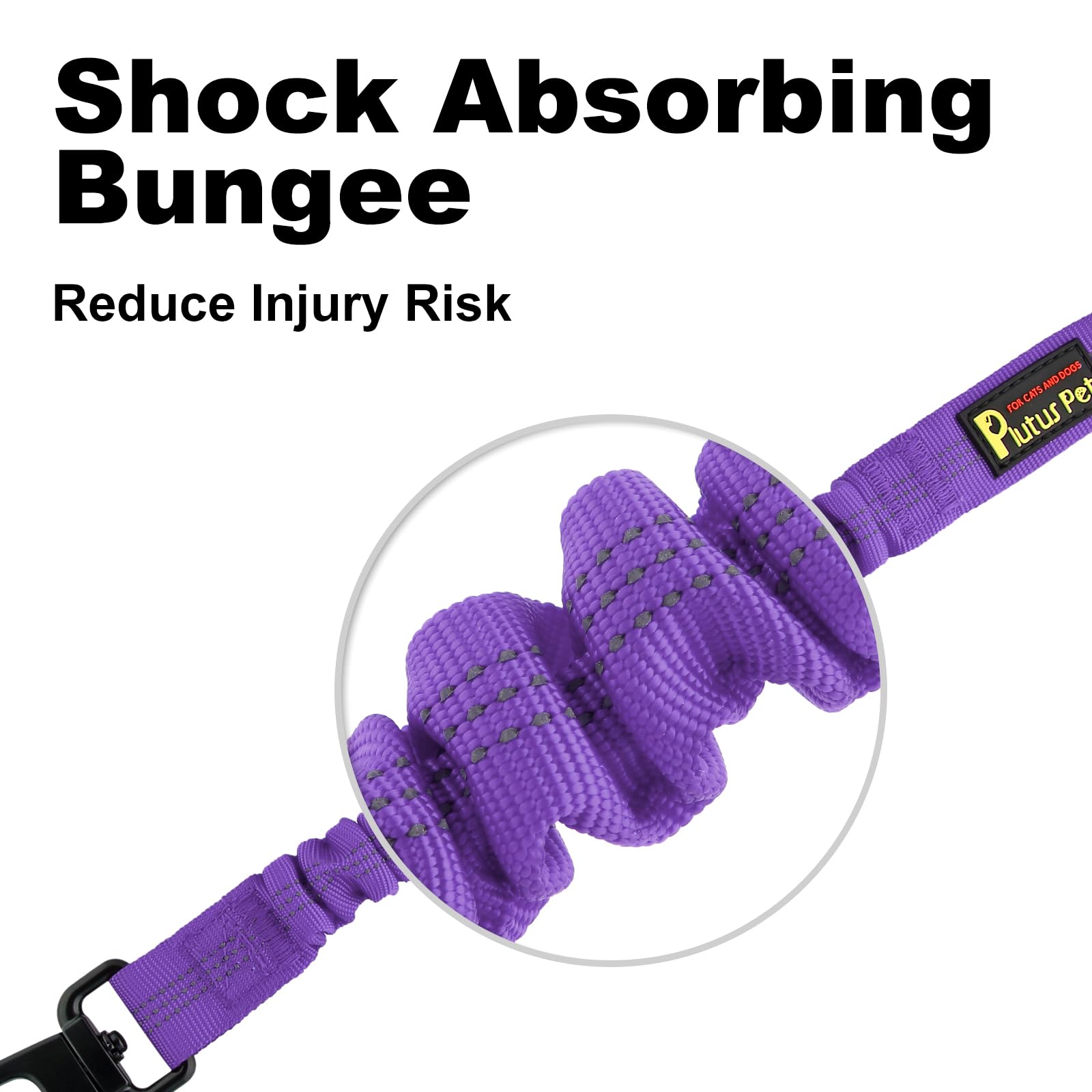 Plutus Pet Dog Seat Belt for Car, Adjustable Dog Car Harness with Carabiner Clip, Reflective Safety Dog Seatbelt Leash with Elas