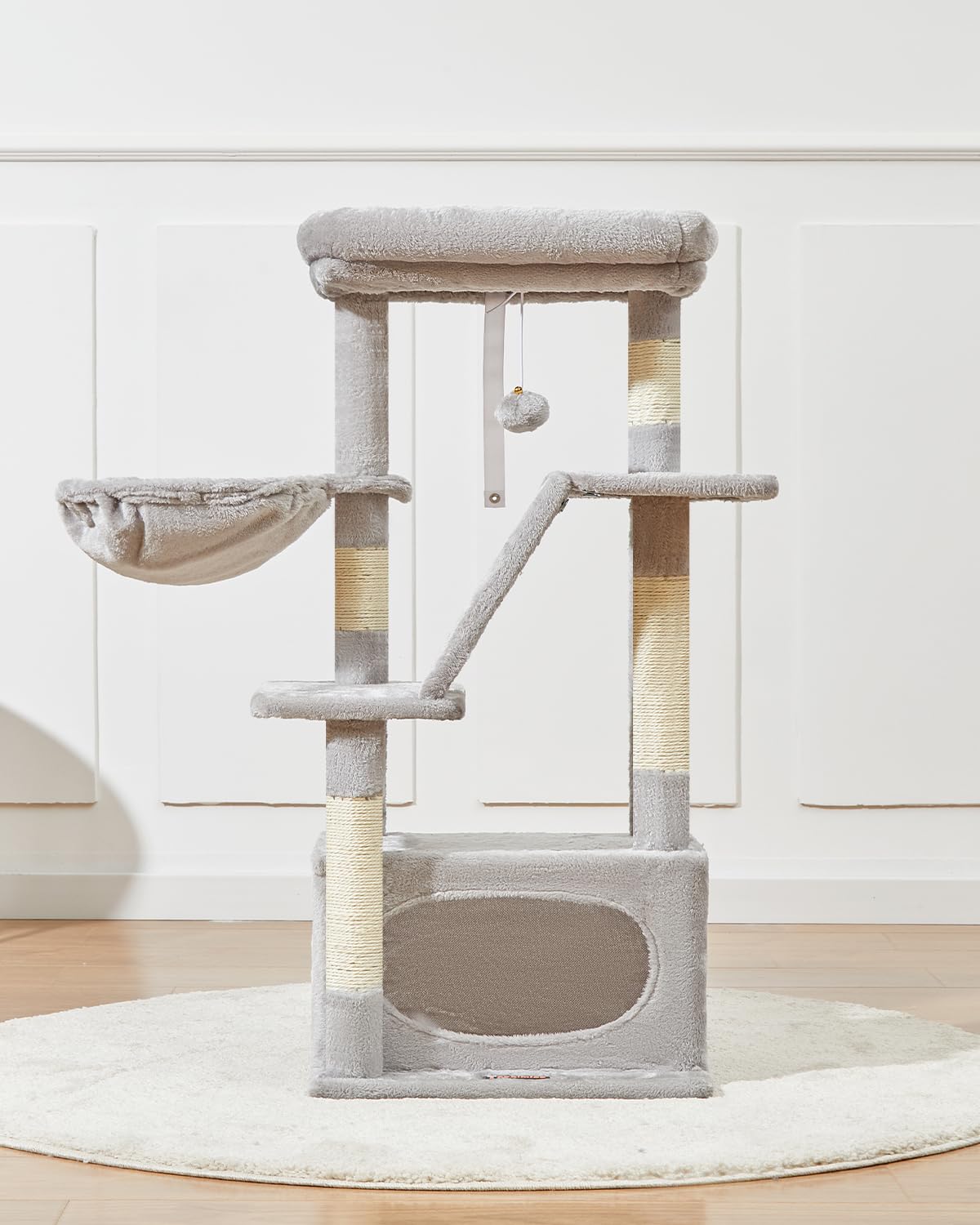 Taoqimiao Cat Tree,38.2-Inch Cat Tower For Indoor Cats,Suitable For Kittens With Luxurious Cat Condo With Adjustable Baskets And
