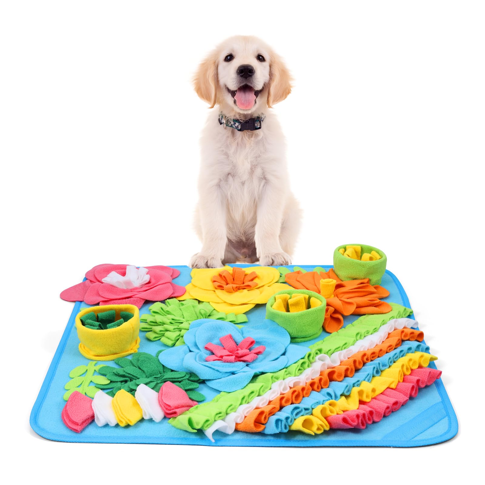 Snuffle Mat For Dogs, 20'' X 20'' Interactive Sniff Mat Smell Training & Slow Eating For Mental Stimulation & Stress Relief, Enc