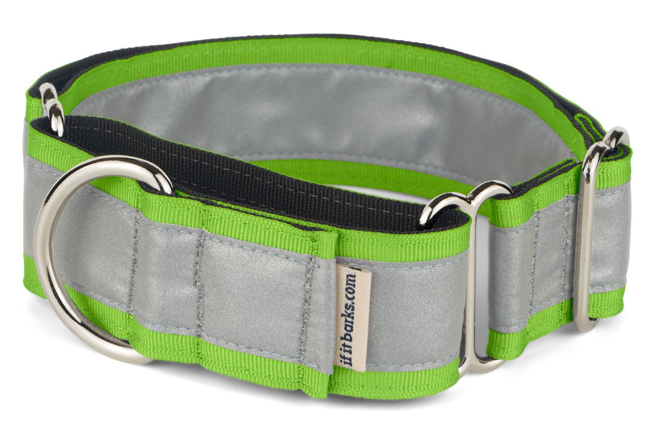 If It Barks - 1.5'' Reflective Martingale Collar for Dogs - Adjustable - Made in USA - Strong, Durable, and Comfy - Ideal for Tr