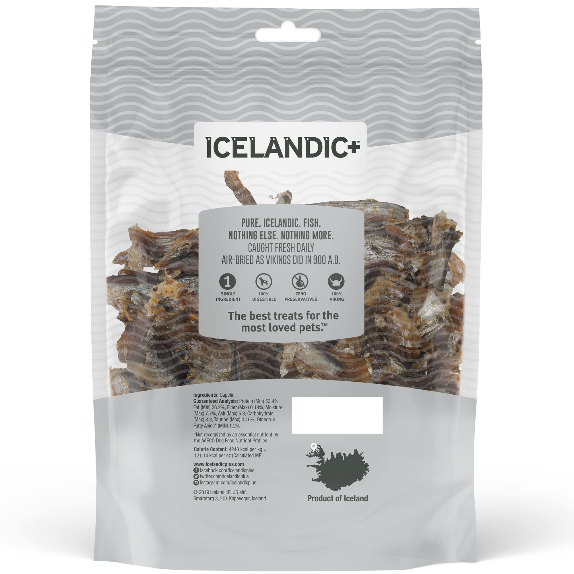 Icelandic  Capelin Whole Fish and Pieces Cat Treat 1.5Oz Bag