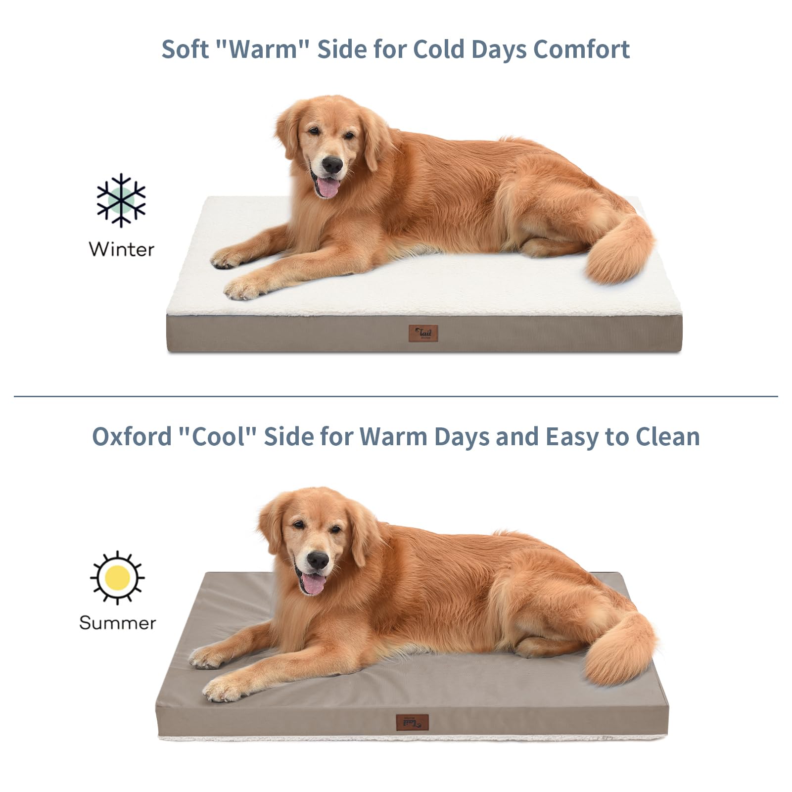 Tail Stories Orthopedic Dog Bed for Extra Large Dogs, XL Waterproof Comfort Pet Bed for Large Sized Dog, Egg Crate Foam Pet Bed
