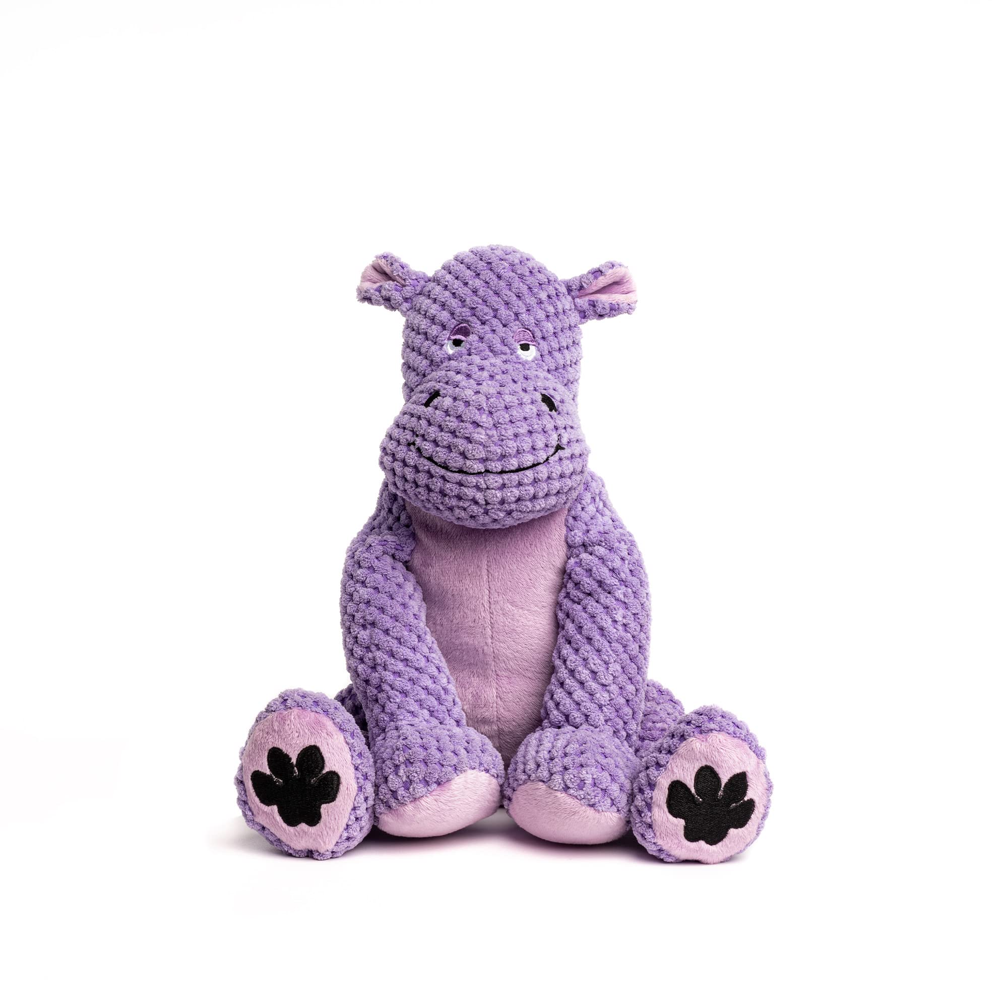 Fabdog Floppies Plush Dog Toy - Cute & Durable Squeaky Dog Toys - Best Squeak Toy For Puppies And All Breeds | Ideal Pet Gift| Large Hippo