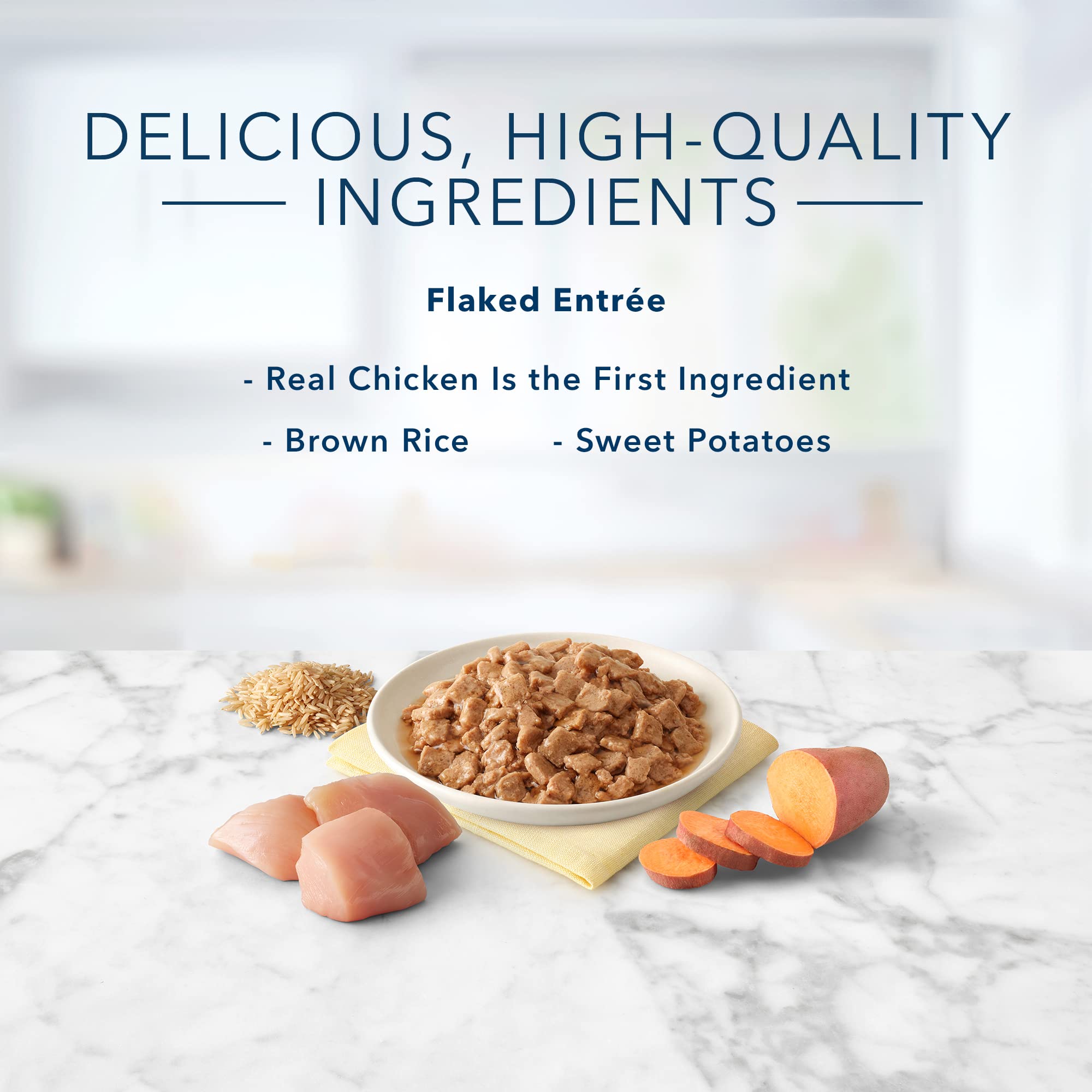 Blue Buffalo Tastefuls Natural Flaked Wet Cat Food, Chicken Entr  e in Gravy 3-oz cans (Pack of 24)