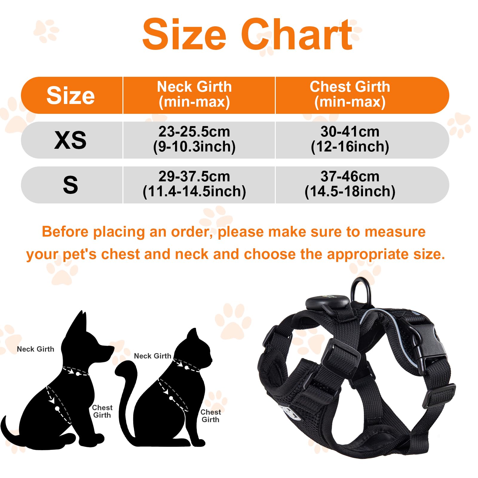 Cat Harness And Leash For Walking,Airtag Cat Harness And Leash Set With Integrated Hidden Type Air Tag Holder,Escape Proof Refle