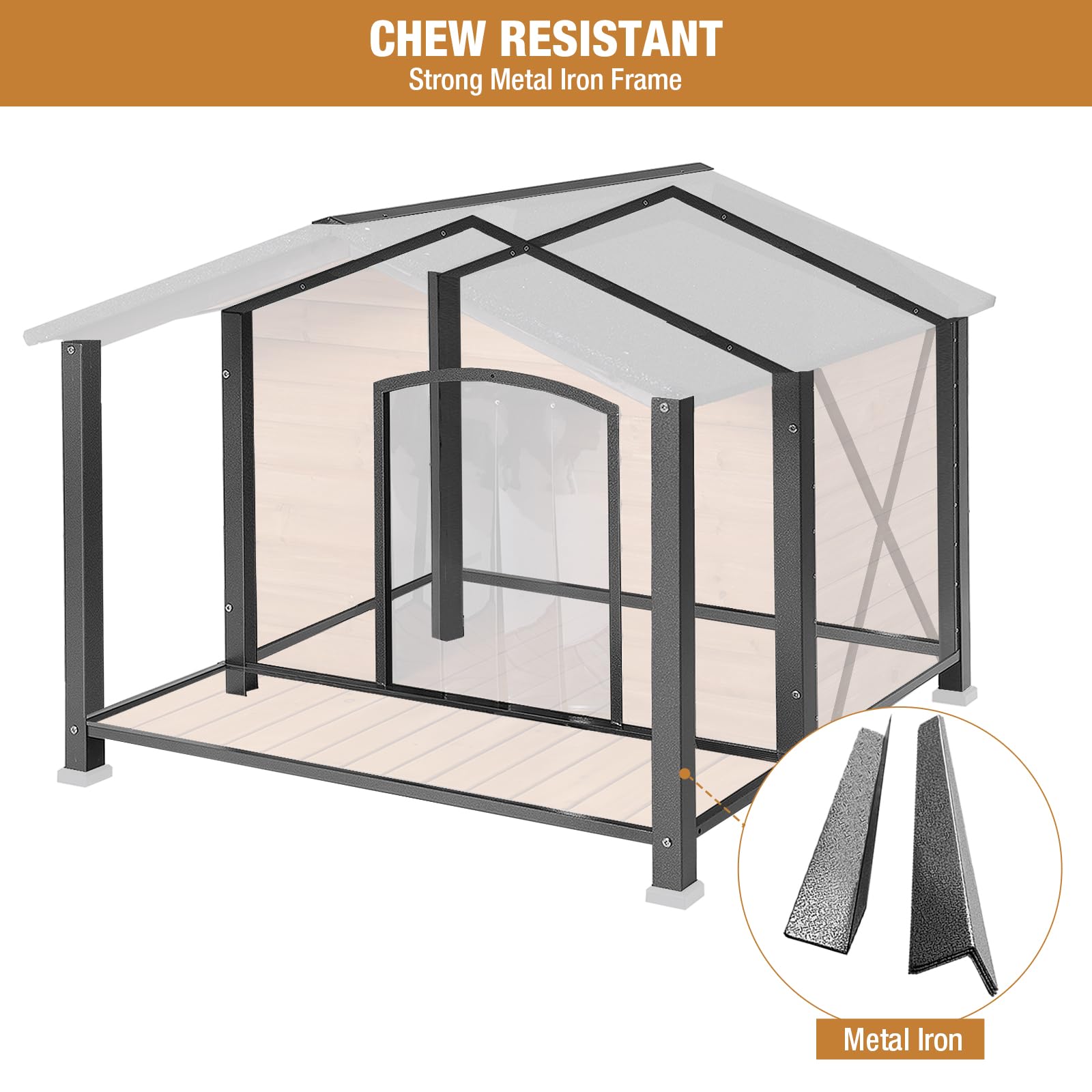 Dog House Outdoor & Indoor, Dog Kennel For Winter, Insulated Puppy Shelter For Small & Medium & Large Dogs,Unique All-Around Iro
