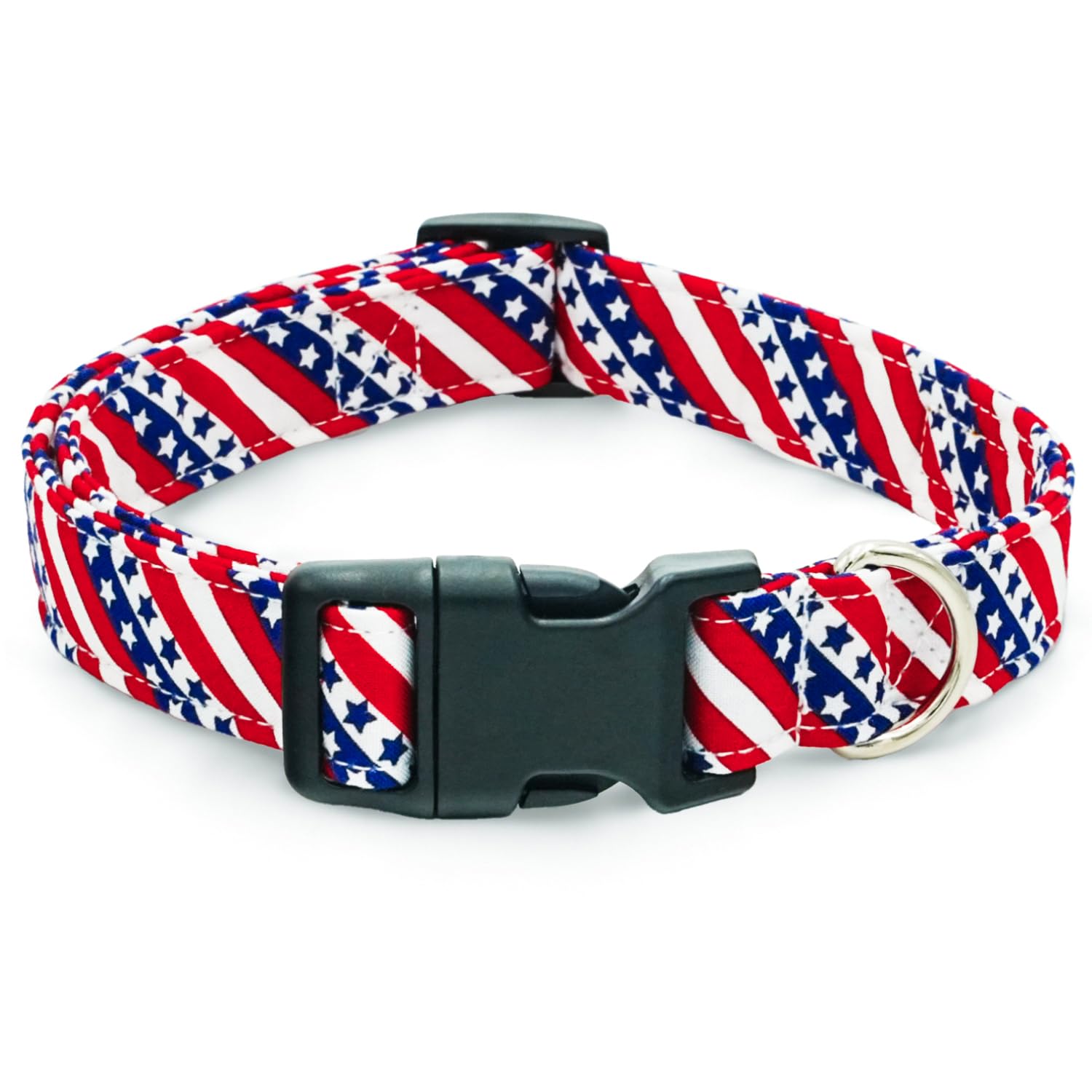 Tunkoo American Flag Dog Collar,4 Of July Cute Adjustable Patriotic Collar For Boy And Girl Dogs With Strong Plastic Buckle - Fo