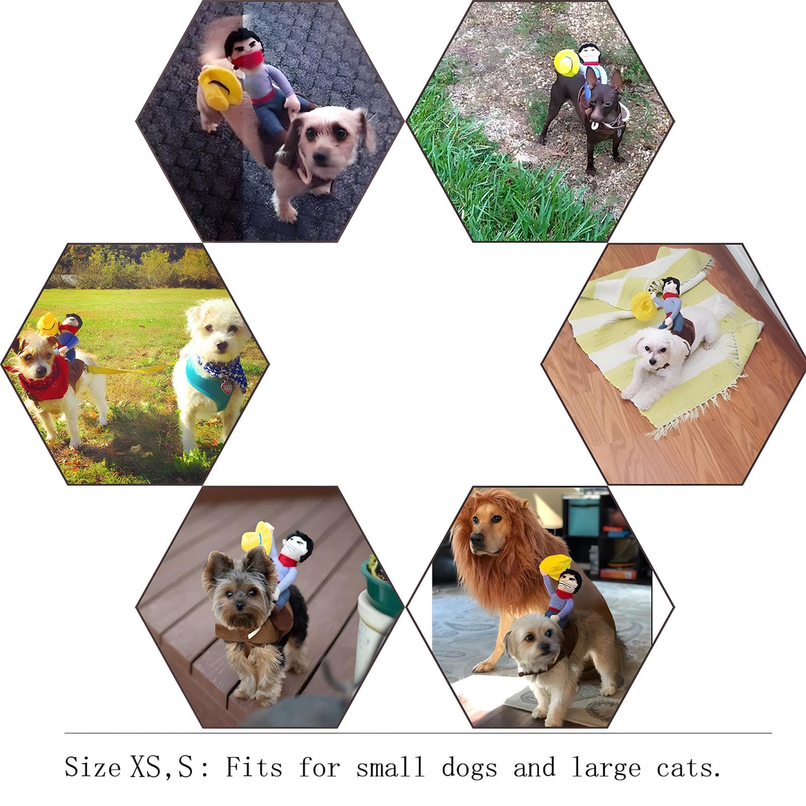 Nacoco Cowboy Rider Dog Costume For Dogs Clothes Knight Style With Doll And Hat For Halloween Day Pet Costume (Xs)