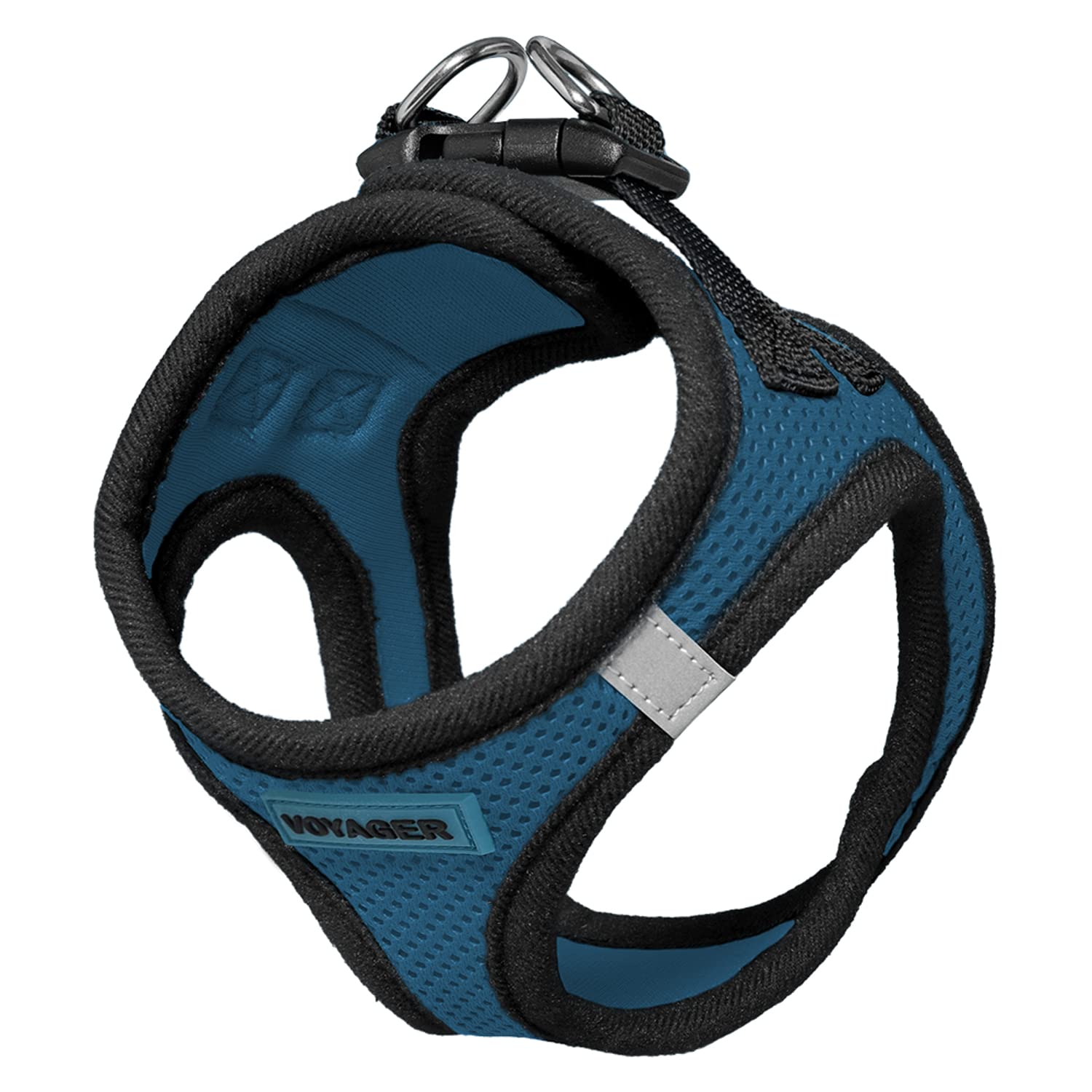 Voyager Step-In Air Dog Harness - All Weather Mesh Step In Vest Harness For Small And Medium Dogs And Cats By Best Pet Supplies - Harness (Blue/Black Trim), S (Chest: 14.5-16')