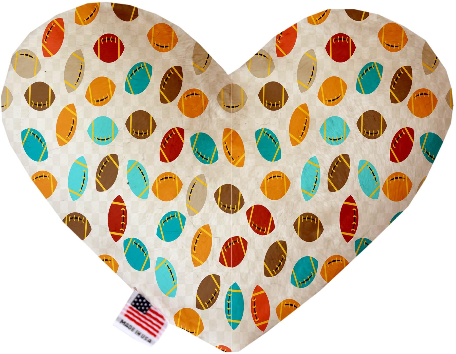 Pet and Dog Plush Heart or Bone Toy, "Fall Harvest Group" (Available in different sizes, and 12 different pattern options!) Football Frenzy 6" Plush Heart