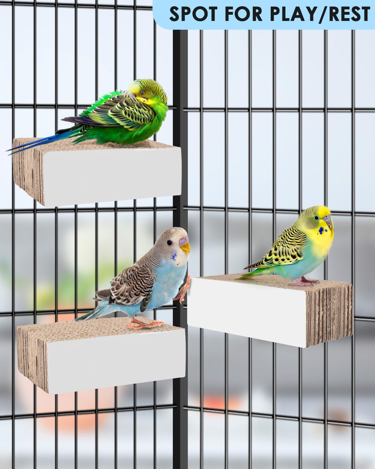Katumo Conure Toys, 4.7 Inch Cockatiel Foraging Shredder Chewing Toys Parakeet Perch Stand Bird Cage Assessory For Lovebird Parr