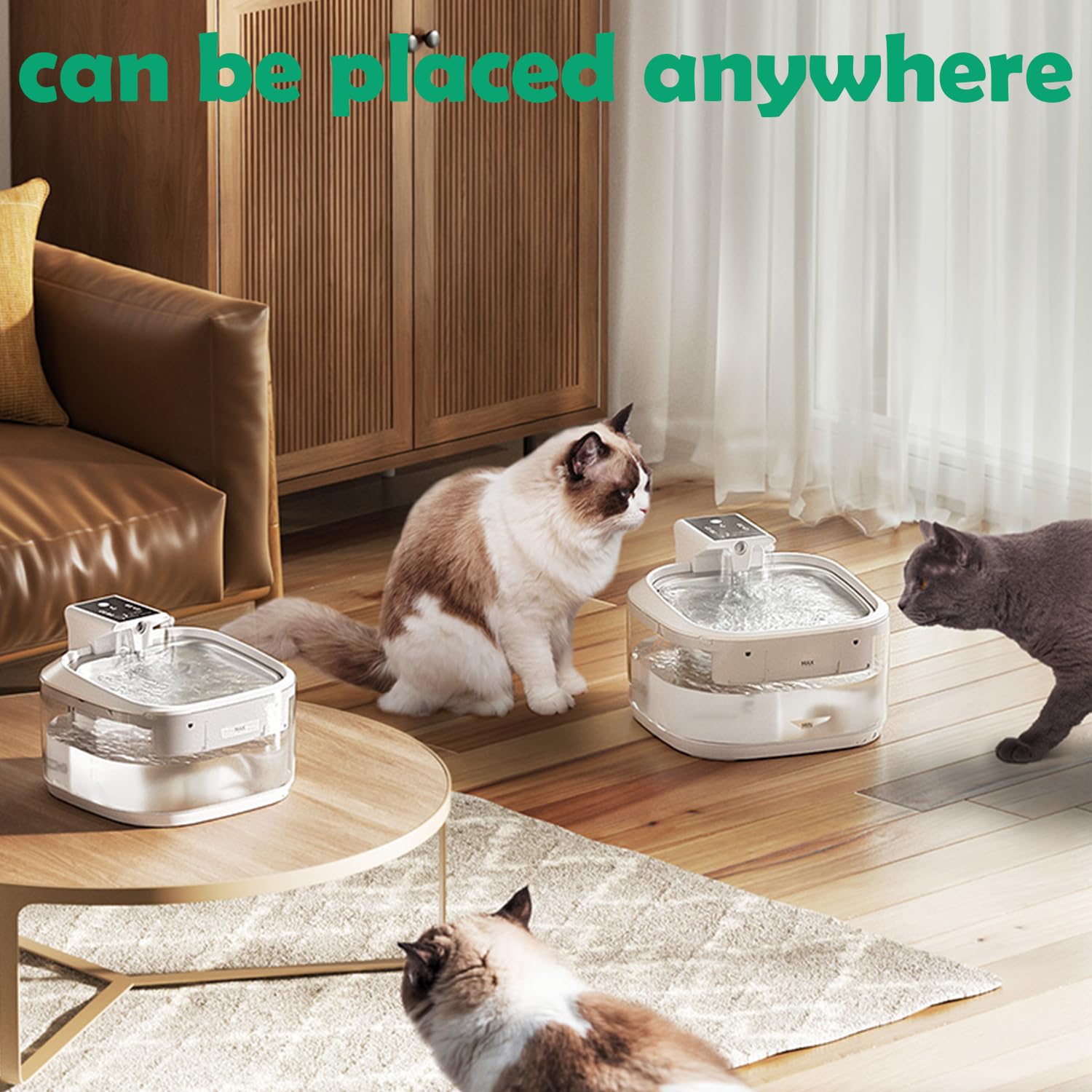 Mewdgland Cat Water Fountain Wireless,Pet Water Fountain Battery Operated For Cats Indoor,4.5L/150Oz Automatic Dog Water Dispens