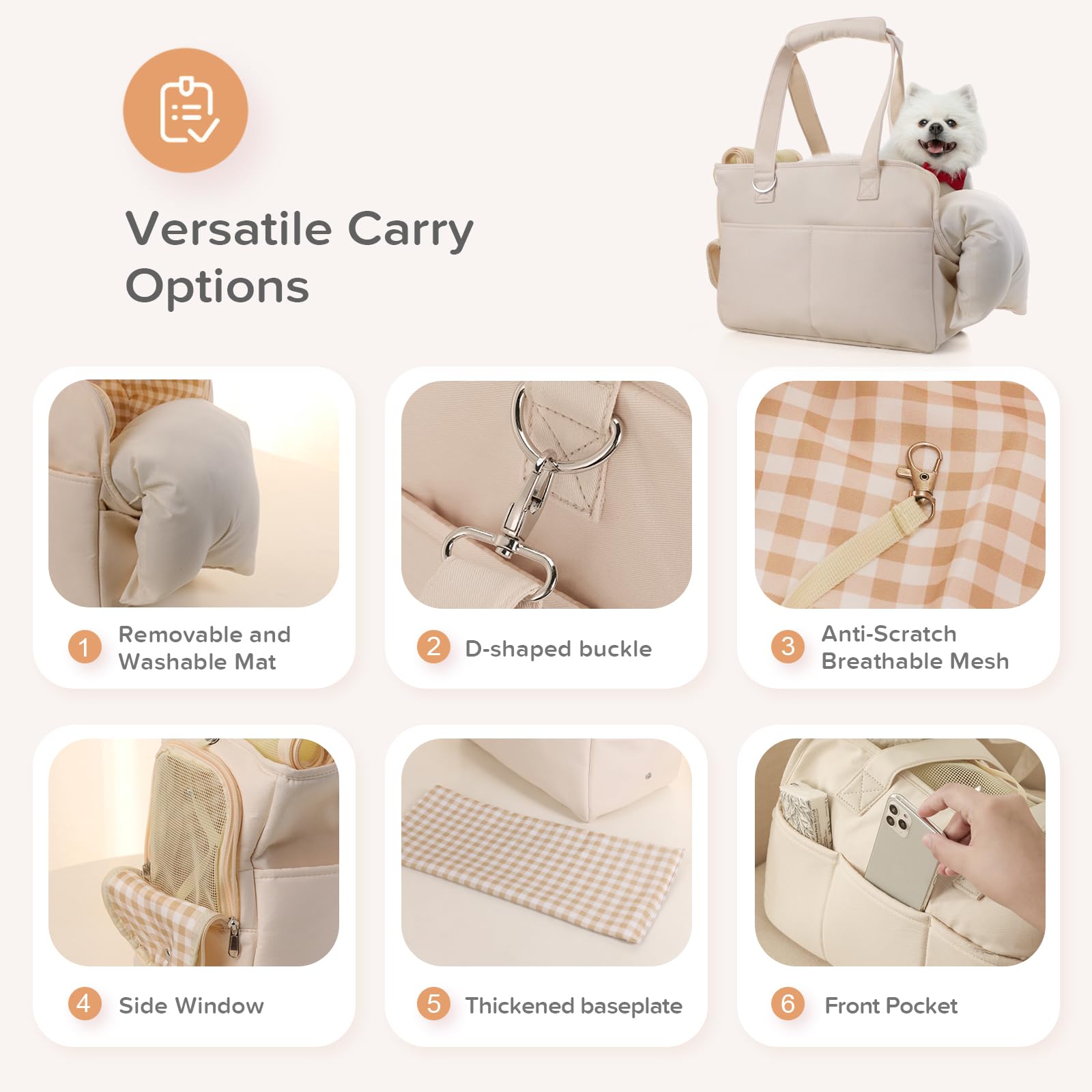 Jourcraf Dog Purse Carrier For Small Dogs, Soft Soft Sided Folding Dog Carriers For Small Dogs Medium Cats Puppies Up To 15 Lbs,