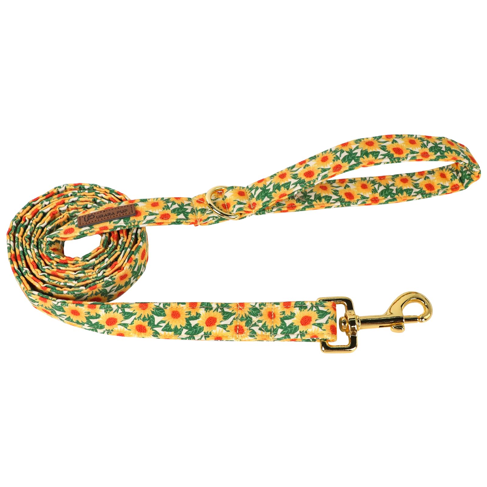 Up Urara Pup Fall Dog Leash Match Sunflower Dog Collar, Sturdy Durable Hawaii Cotton Dog Leash, Dog Training Leash For Small Med