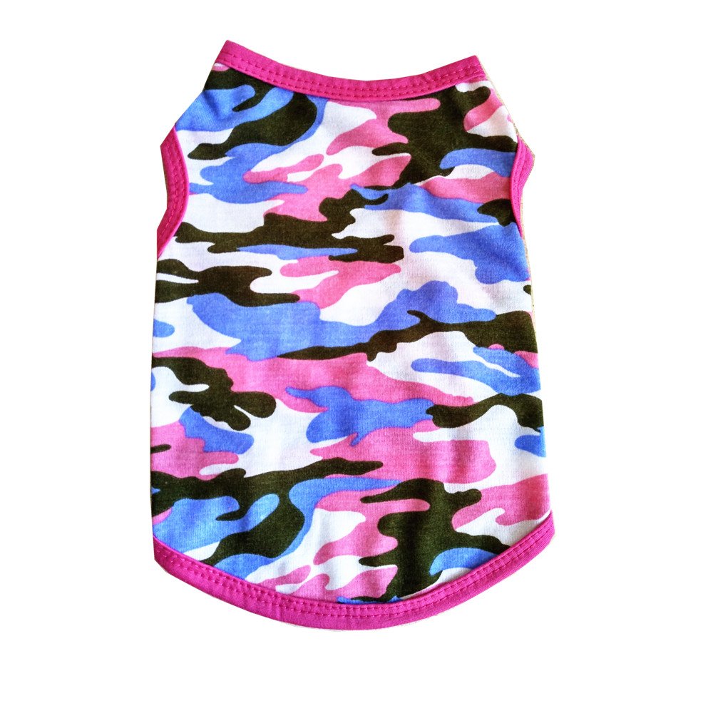 Dog Shirts Pet Shirts Dog T-Shirt Puppy Dog T Shirt Dog Vest Puppy Vest Pet Clothing Puppies Clothes For Small Dogs Doggie Tee Summer Apparel Female Dog Shirt Beach Wear¡ (X-Small, Pink Camo)