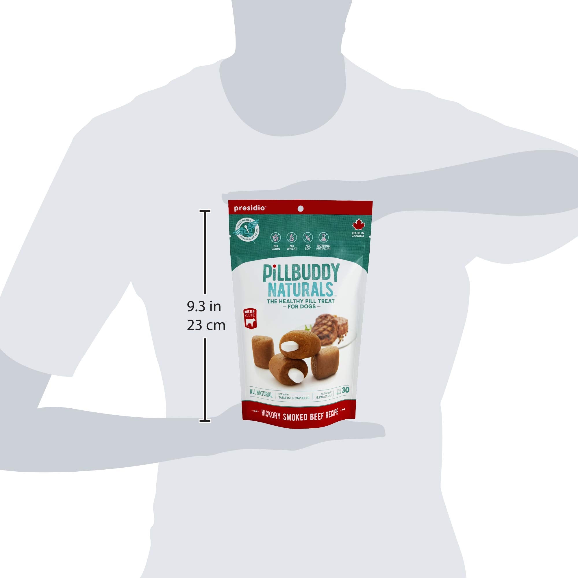 Presidio Pill Buddy Naturals - Beef Recipe Pill Hiding Treats for Dogs - Make A Perfect Pill Concealing Pocket Or Pouch for Any