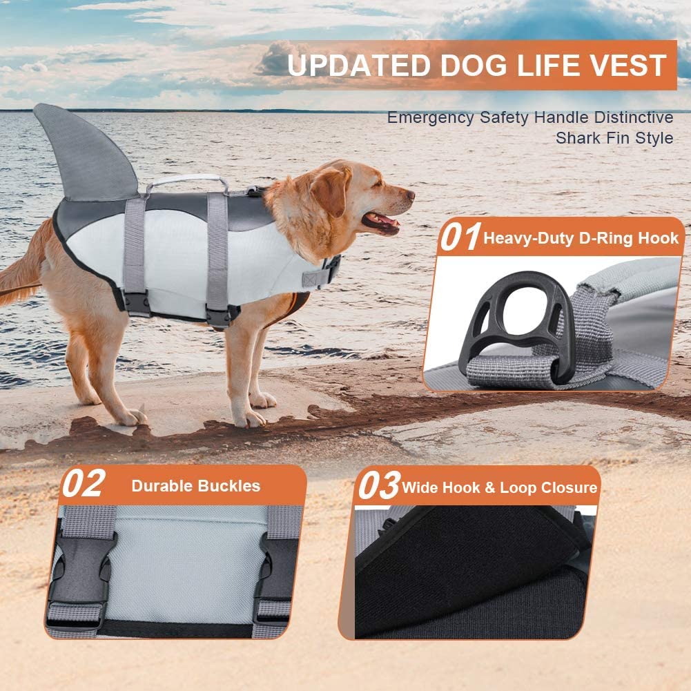 Emust Dog Life Vest, Dog Life Jacket For Small, Middle, Large Dogs With Rescue Handle Flotation Vest Safety Lifesaver For Swimmi