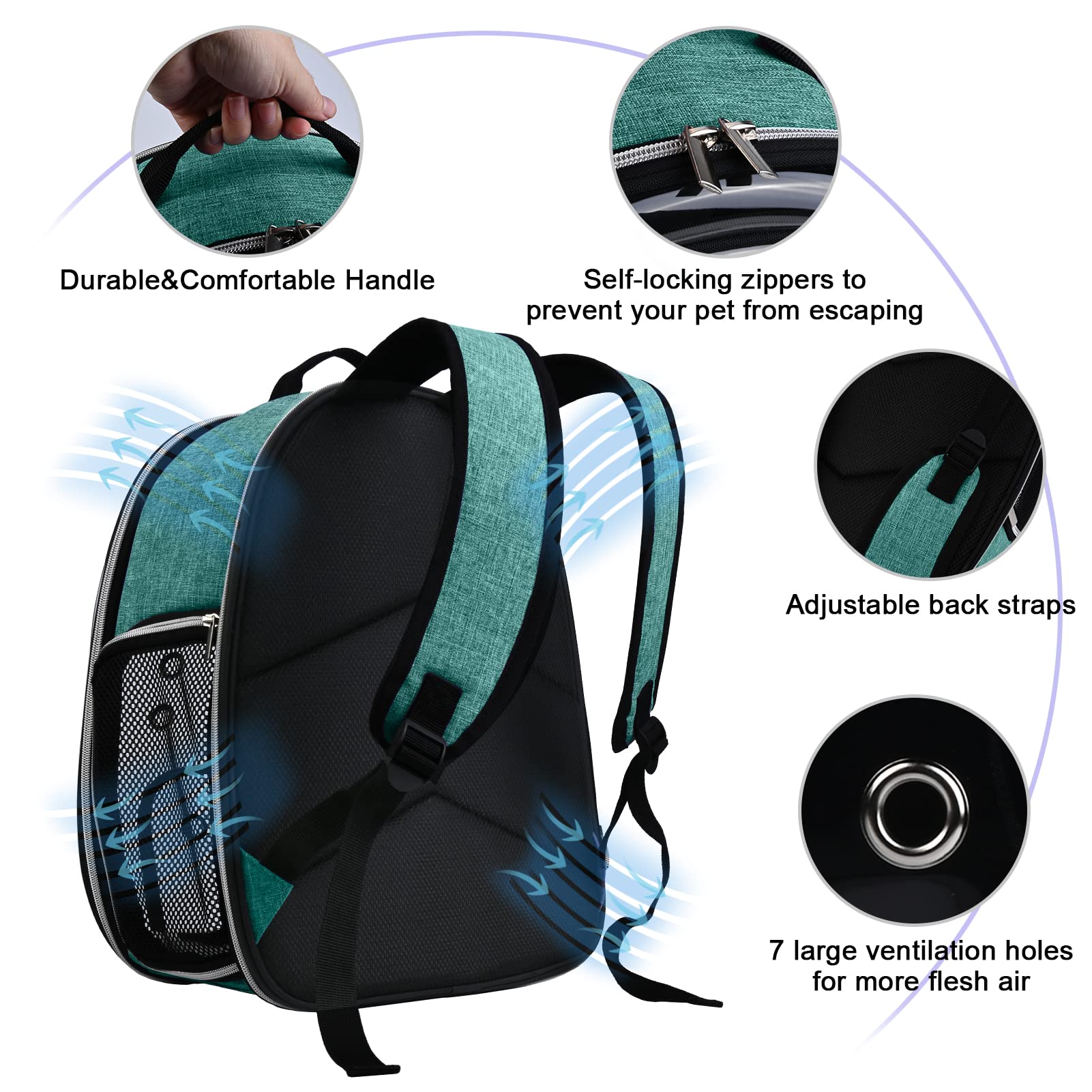 Baglher Cat Carrier Backpack Bubble - Fit Up To 18 Lbs - Airline-Approved Dog Backpack Carrier For Small Pets Puppies Dogs Bunny