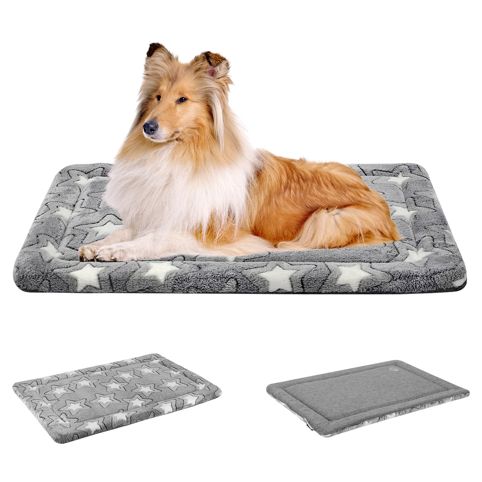 EMPSIGN Fancy Dog Bed Mat, Pet Bed Pad Reversible (Cool & Warm), Machine Washable Crate Pad, Pet Sleeping Mat for Small to XXX-L