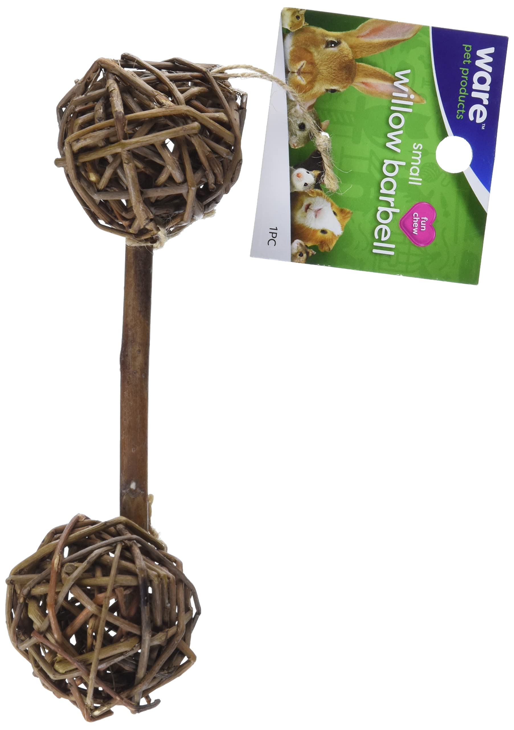 Ware Manufacturing Natural Woven Willow Small Pet Barbell Chew Toy, Small