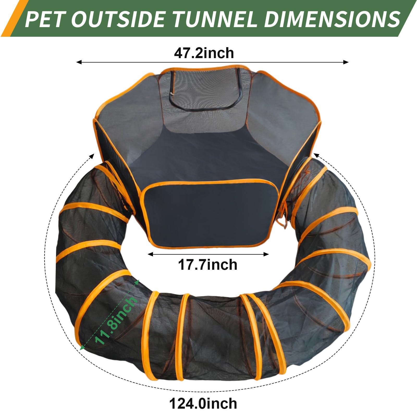 Oyx 2 In1 Outdoor Cat Enclosure, Portable Outdoor & Indoor Cat Tent, Foldable Cat Tent For Outside Enclosed Playpen With Tunnel,