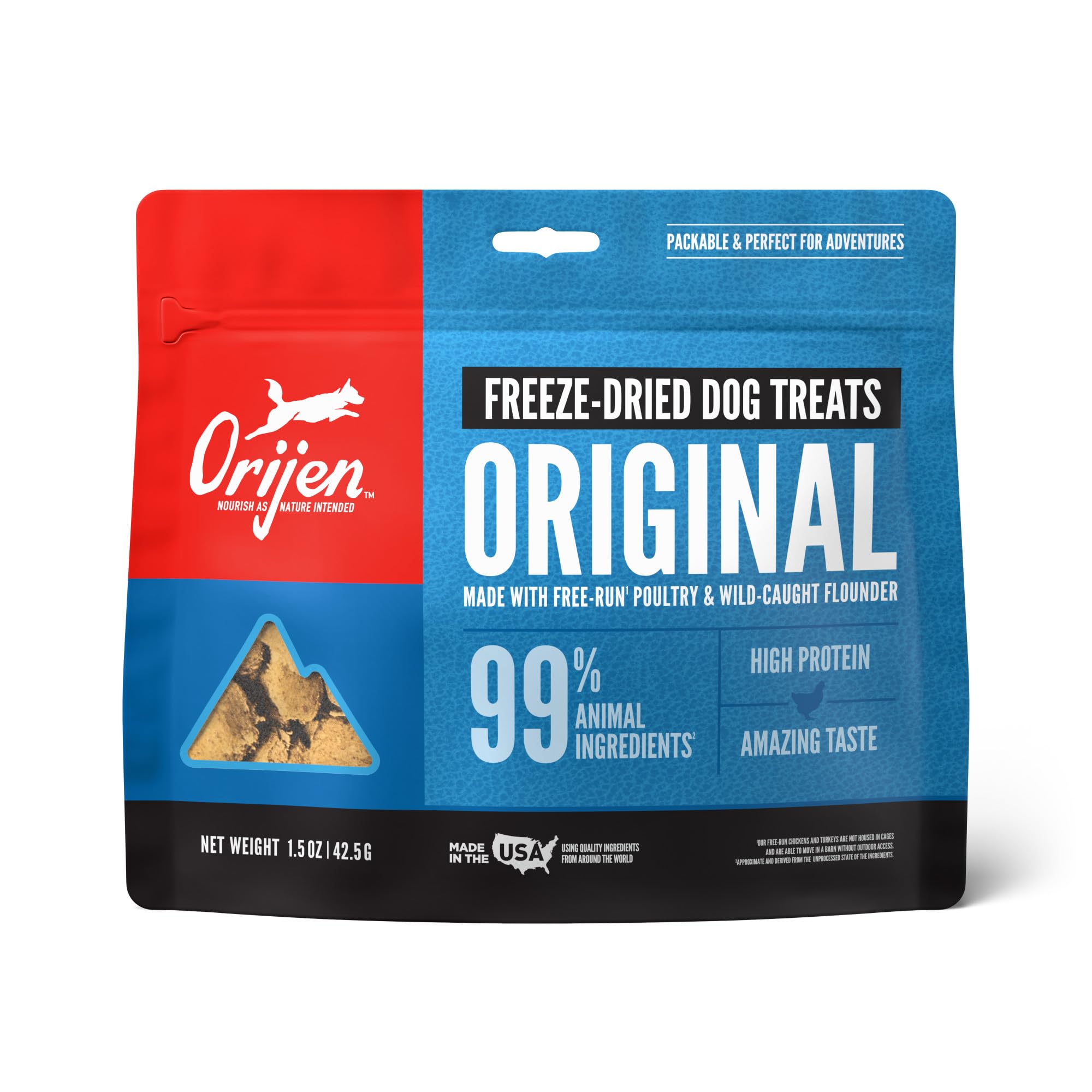 ORIJEN Freeze Dried Original Dog Treats, WholePrey Ingredients, 1.5oz
