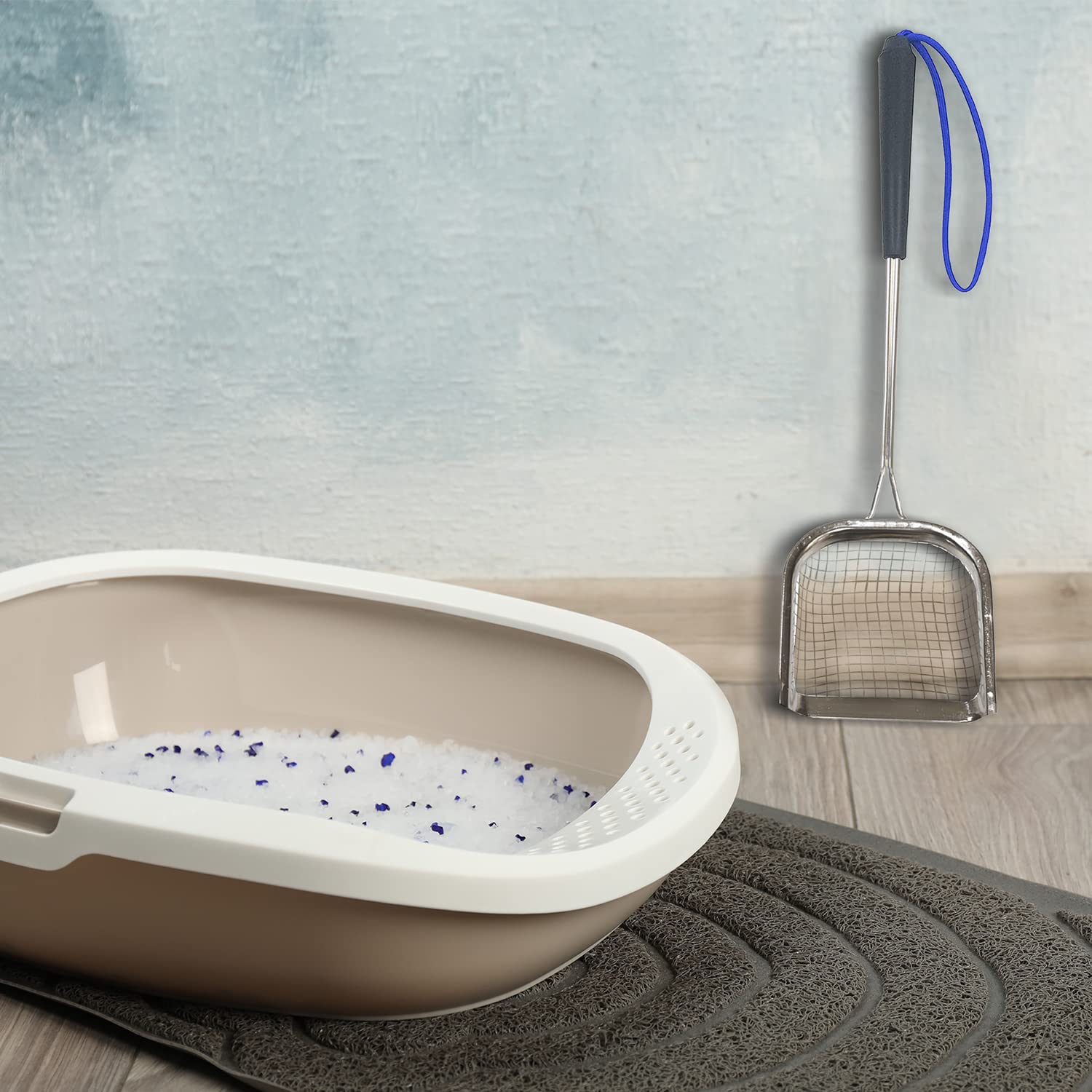 Sand Dipper Square Cat Scoop - Stainless Steel Long Cat Litter Scoop (Scoop)