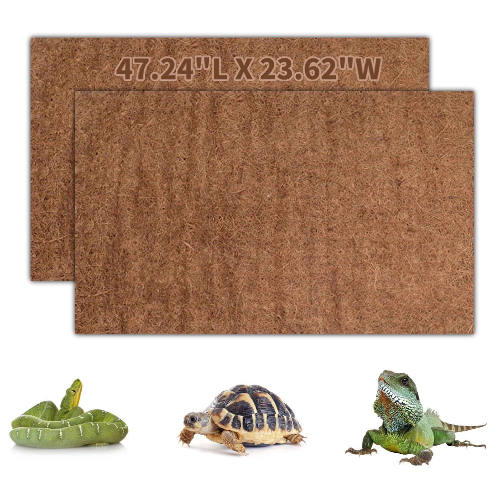 Hamiledyi Reptile Carpet Natural Coconut Fiber Tortoise Carpet Mats for Pet Terrarium Liner Reptile Supplies for Lizard Snake Ch