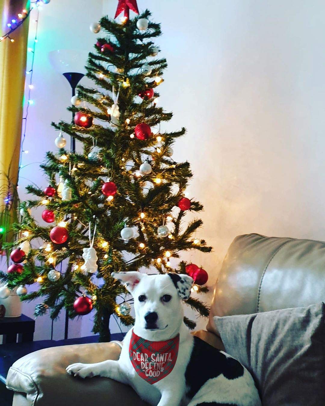 Dog Christmas Bandanas Plaid Reversible Triangle Bibs Scarf Accessories For Dogs Cats