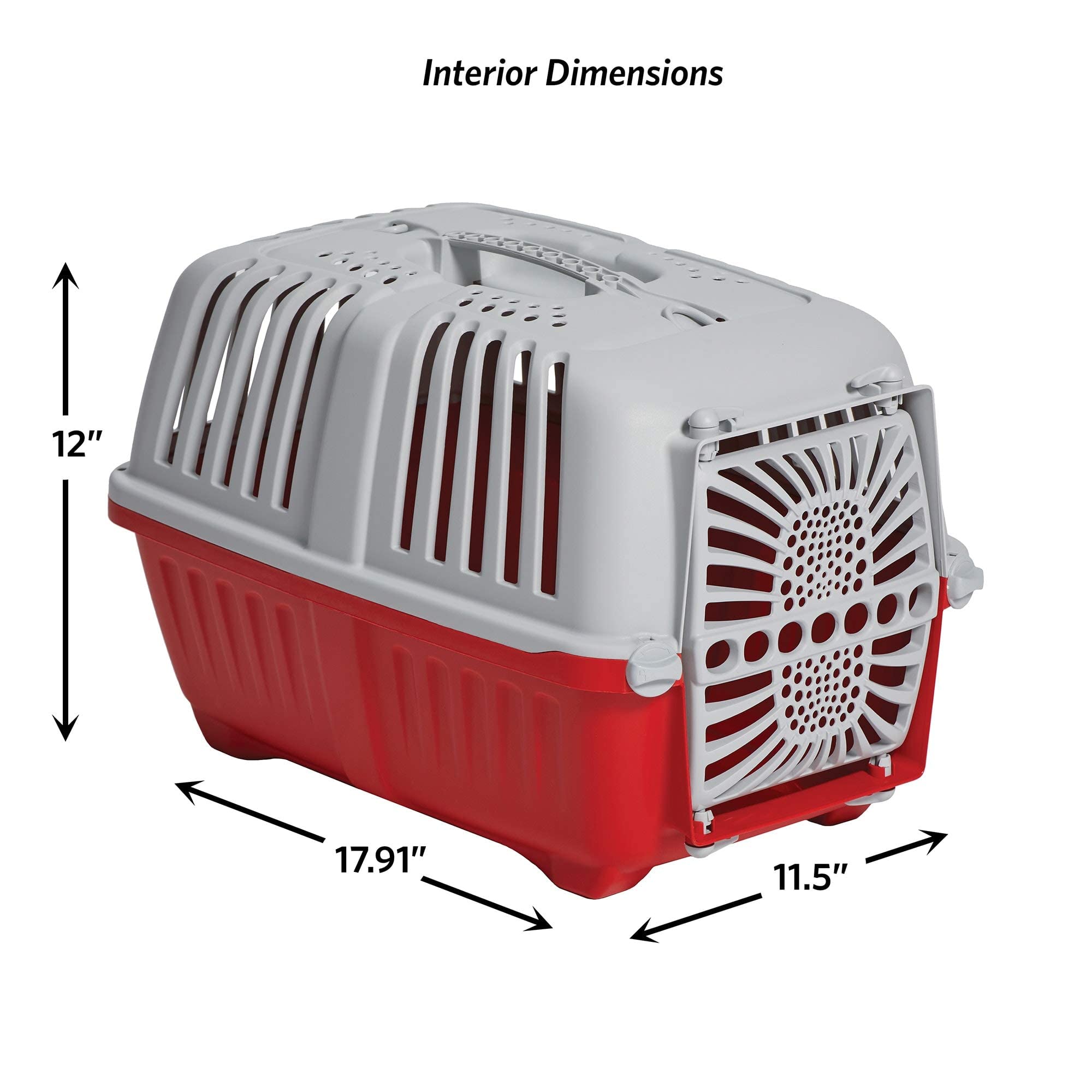 Midwest Homes For Pets Spree Travel Pet Carrier, Red | Hard-Sided Pet Kennel Ideal For Toy Dog Breeds, Small Cats & Small Animals | Dog Carrier Measures 19.1L X 12.5 W X 13H - Inches