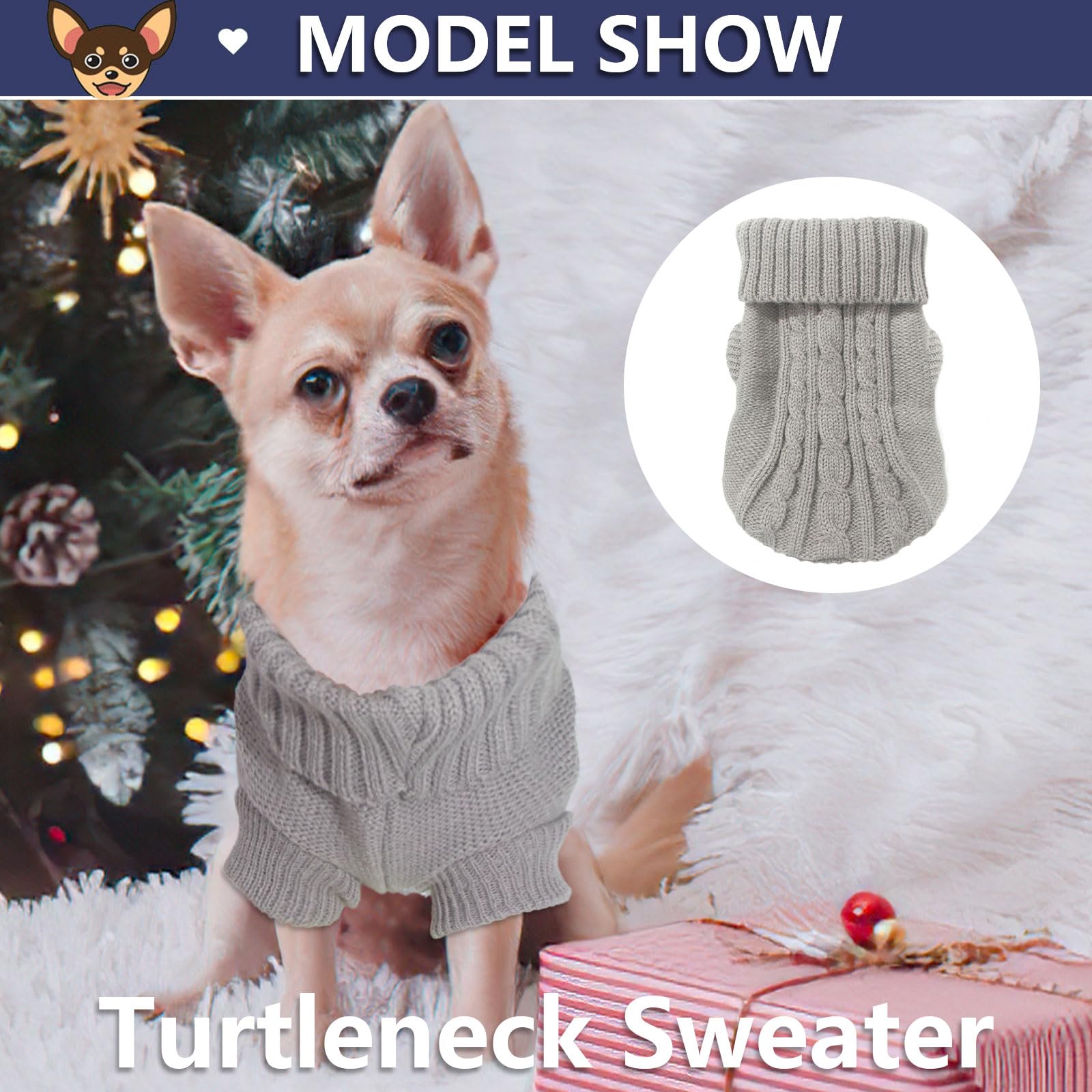 2-Piece Dog & Cat Sweater Set - Small Dogs & Puppies, Winter Warm Pullover, Chihuahua & Yorkie Sweater