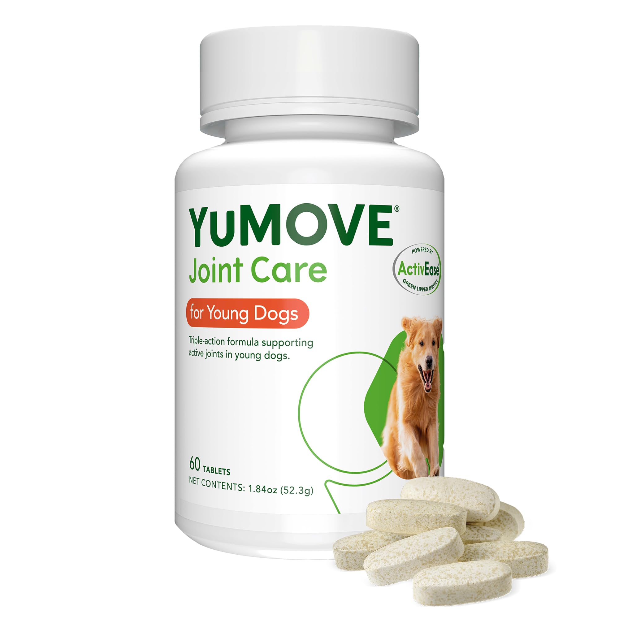 YuMOVE Young & Active Dog Tablets | Hip and Joint Supplement for Dogs with Glucosamine, Hyaluronic Acid, Green Lipped Mussel| Do