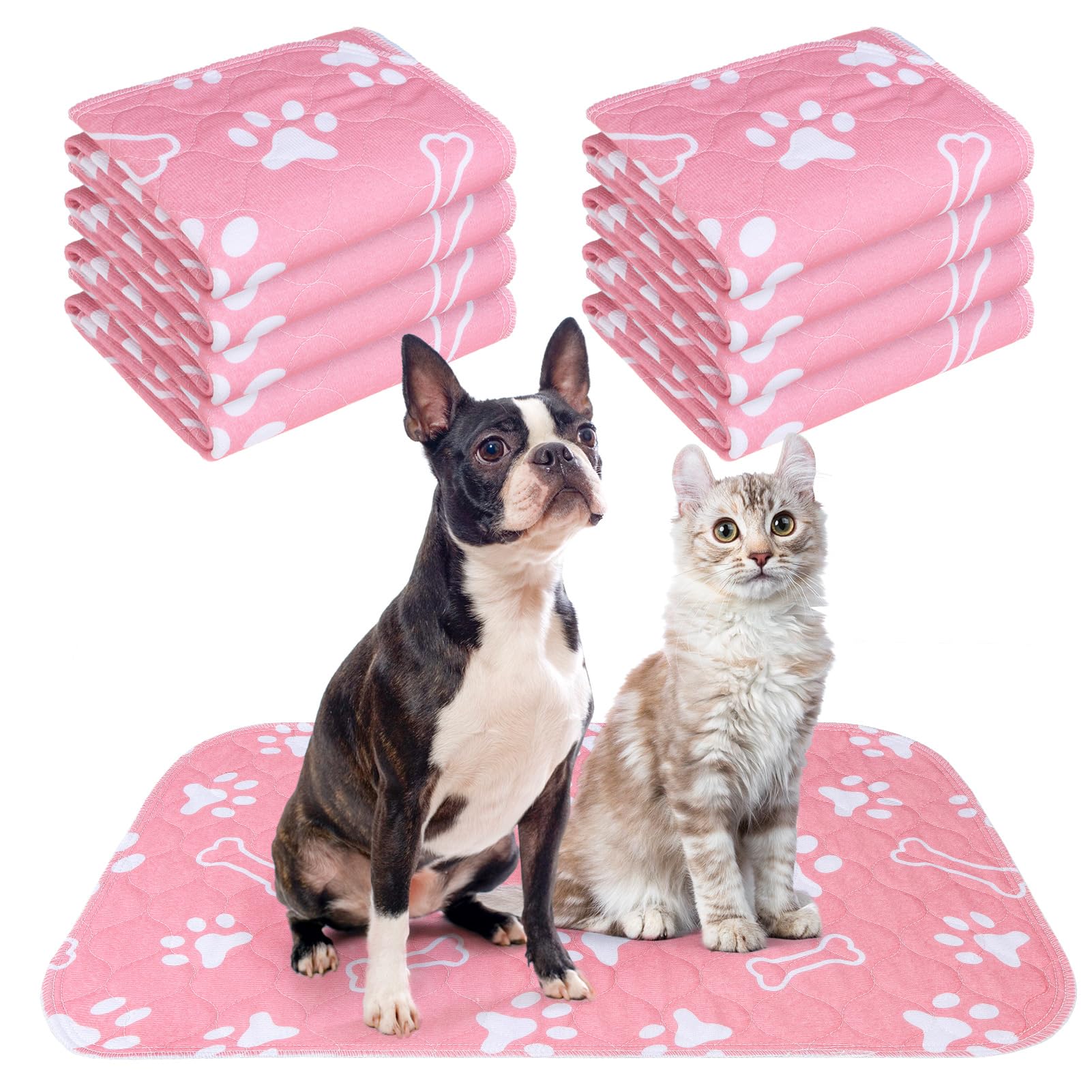 Beautyzoo 8 Pack Washable Pee Pads For Dogs, Reusable Puppy Pads For Potty Training, Waterproof Super Absorbent Wee Wee Pads For