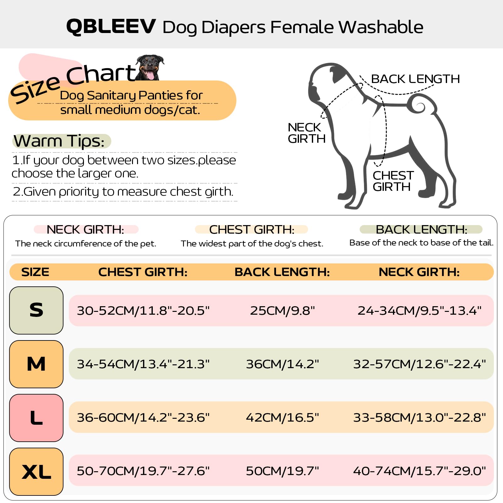 Qbleev Dog Diapers Female Washable Sanitary Pantie With Adjustable Suspender, Reusable Doggie Diapers For Male Dogs In Heat, Cut