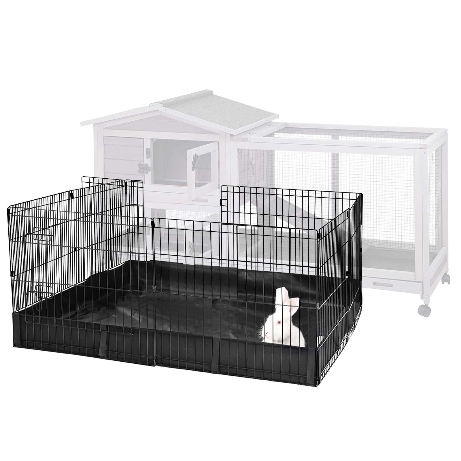 Aivituvin Rabbit Playpen Pet Pen Small Animal Cage With Waterproof Liner - Extension Playpen