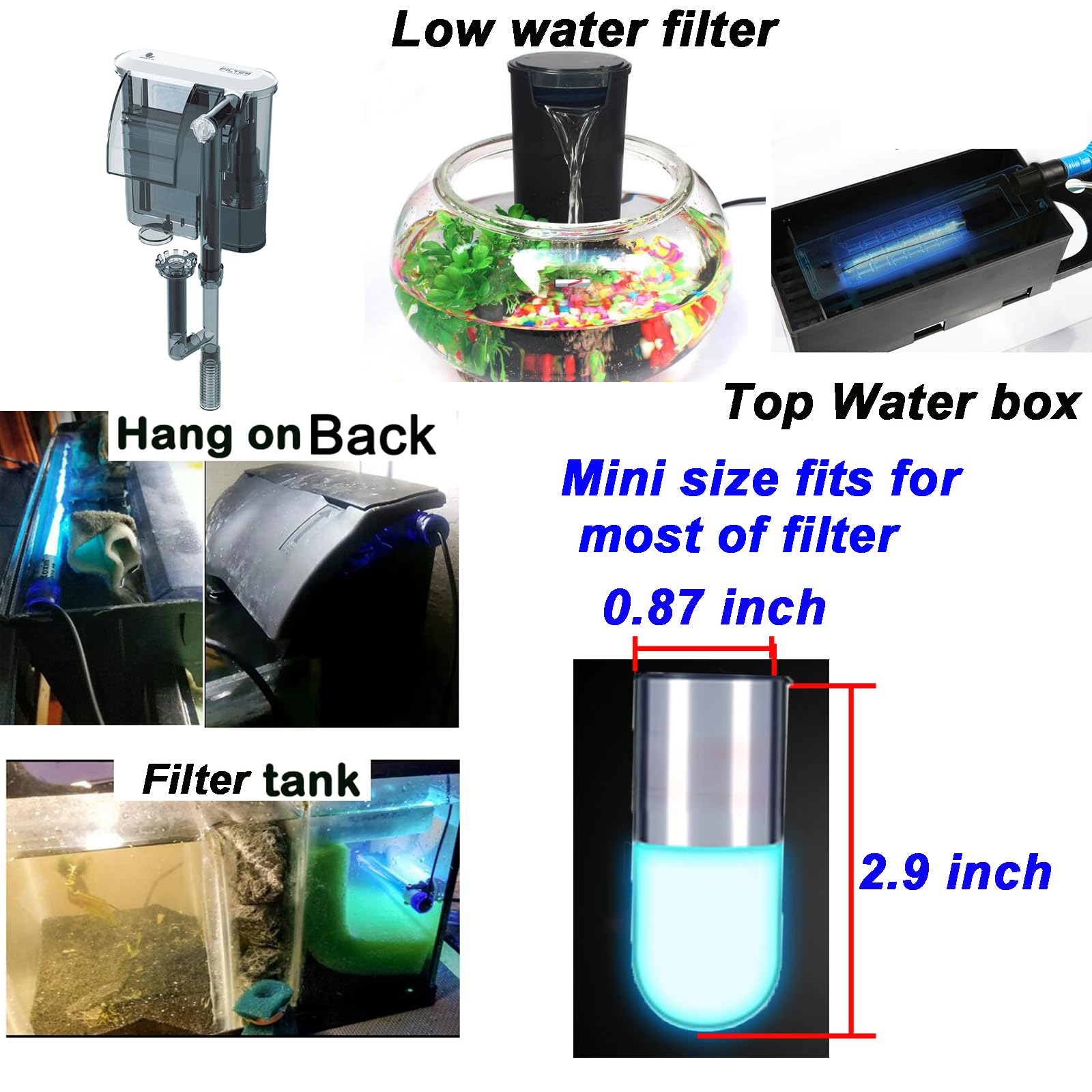 Mini 3W Timer Aquarium &Uv-C Water Clean Light Algae Clear Green Bloom Clean Fish Tank Water Clean Lamp For Sump Pond Filter Tank
