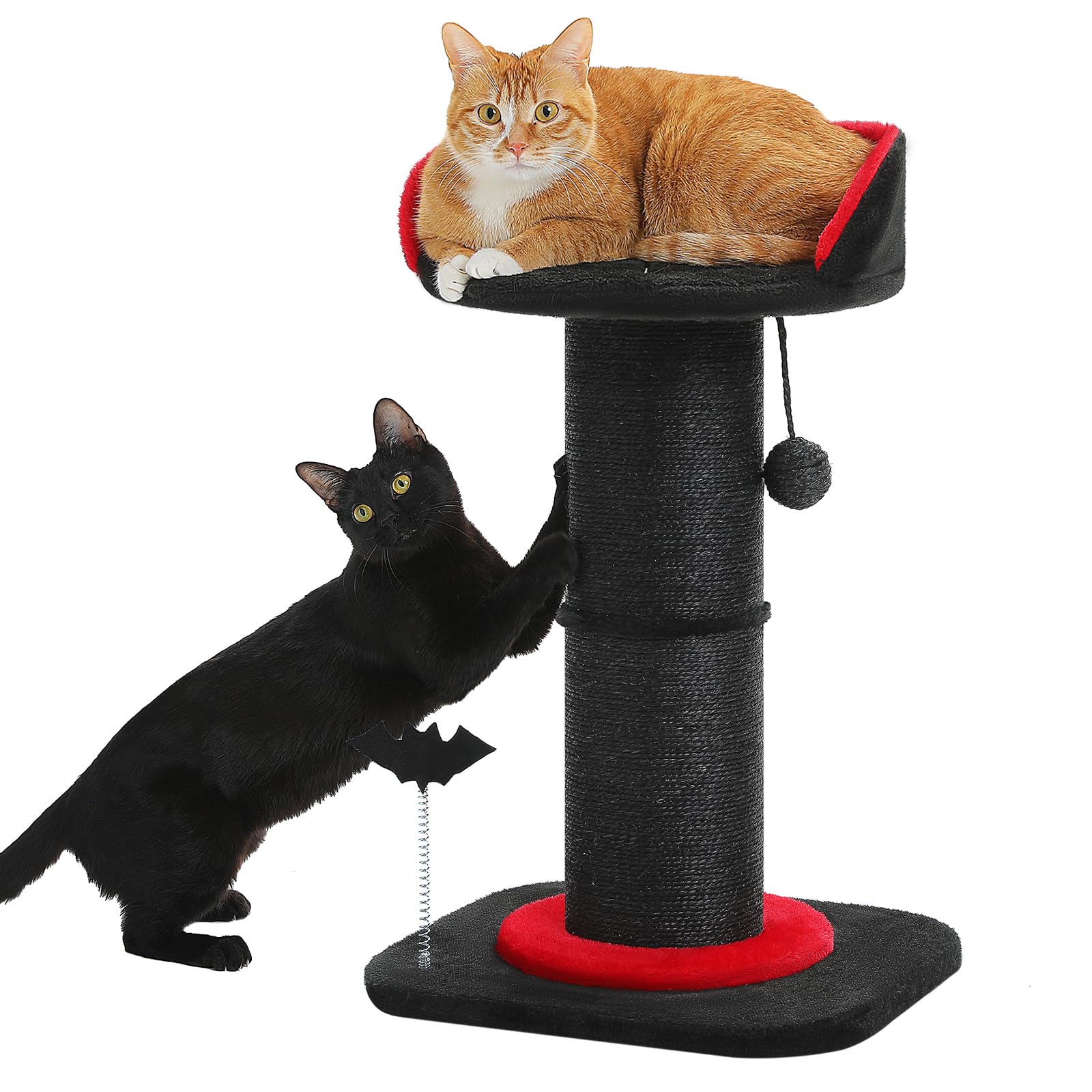 Pequlti Cat Scratching Post, Gothic Cat Tree, Tall Scratcher For Indoor Cats With Super Thick Scratching Post [Dia=5.5''], Remov