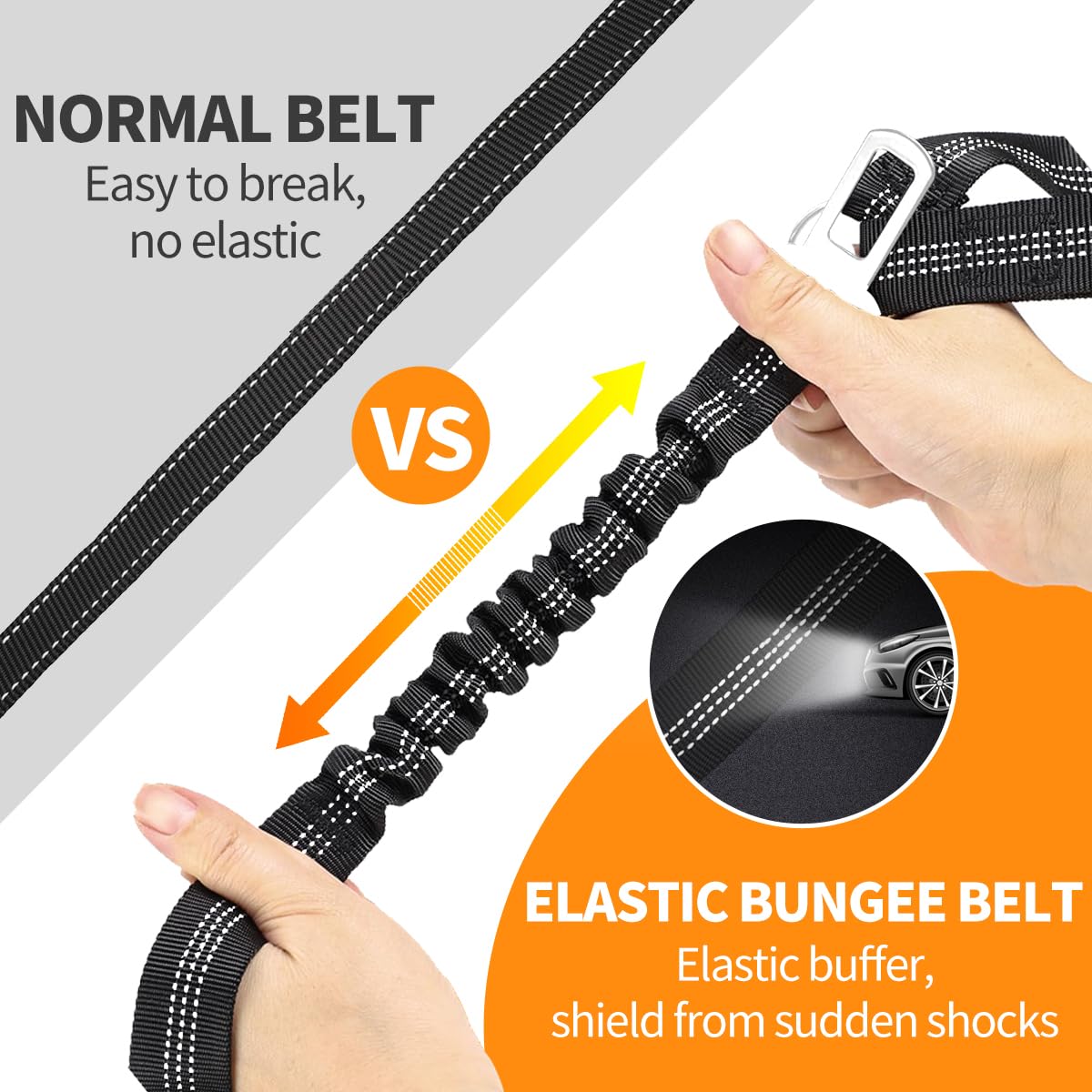 3 Piece Set Dog Seat Belt Retractable Dog Car Seatbelts Adjustable Pet Seat Belt for Vehicle Headrest Restraint Adjustable Heavy