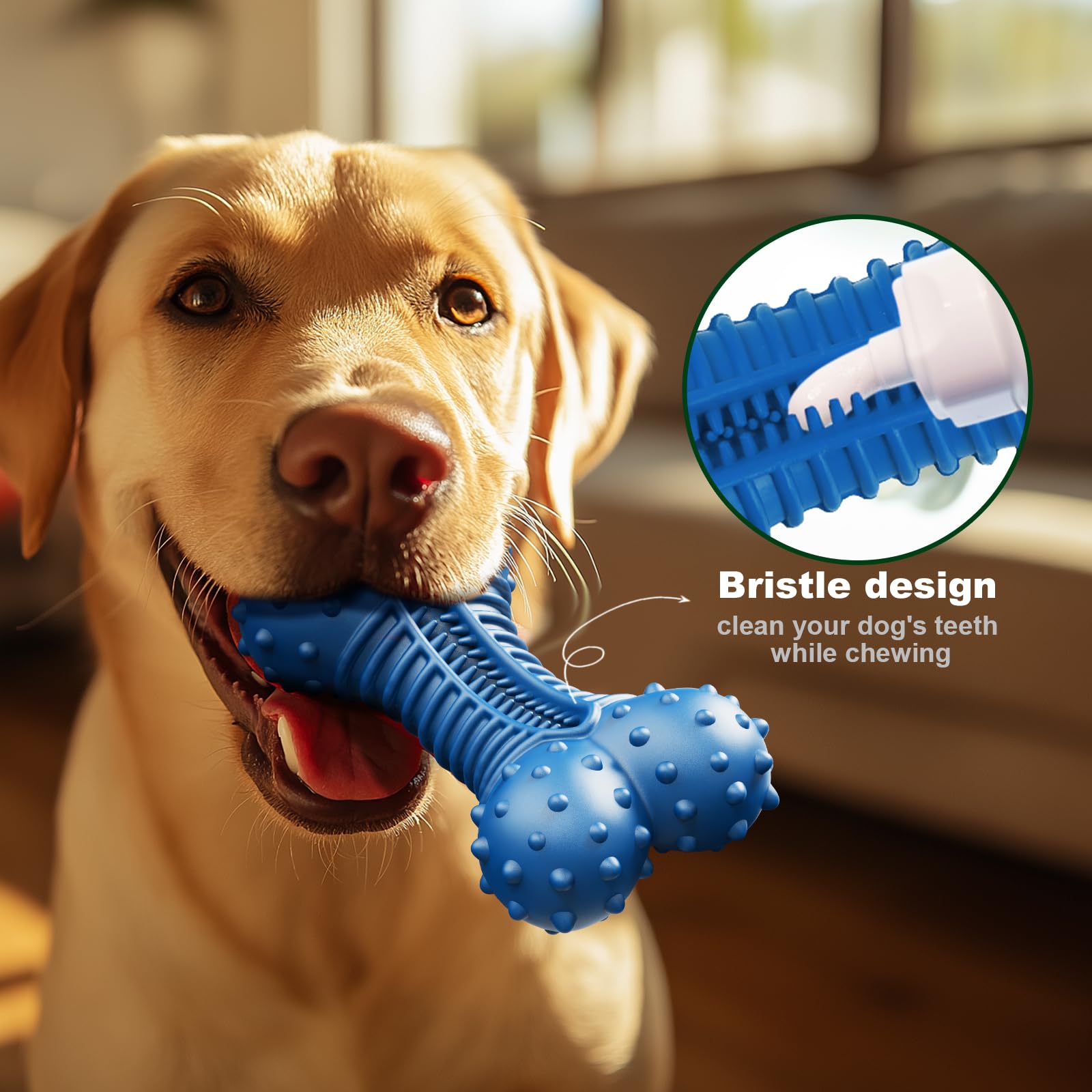 Doudele Dog Toys For Aggressive Chewers, Dog Toys For Medium Large Dogs, Natural Rubber Bone Dog Chew Toys With Beef Flavor, Ind