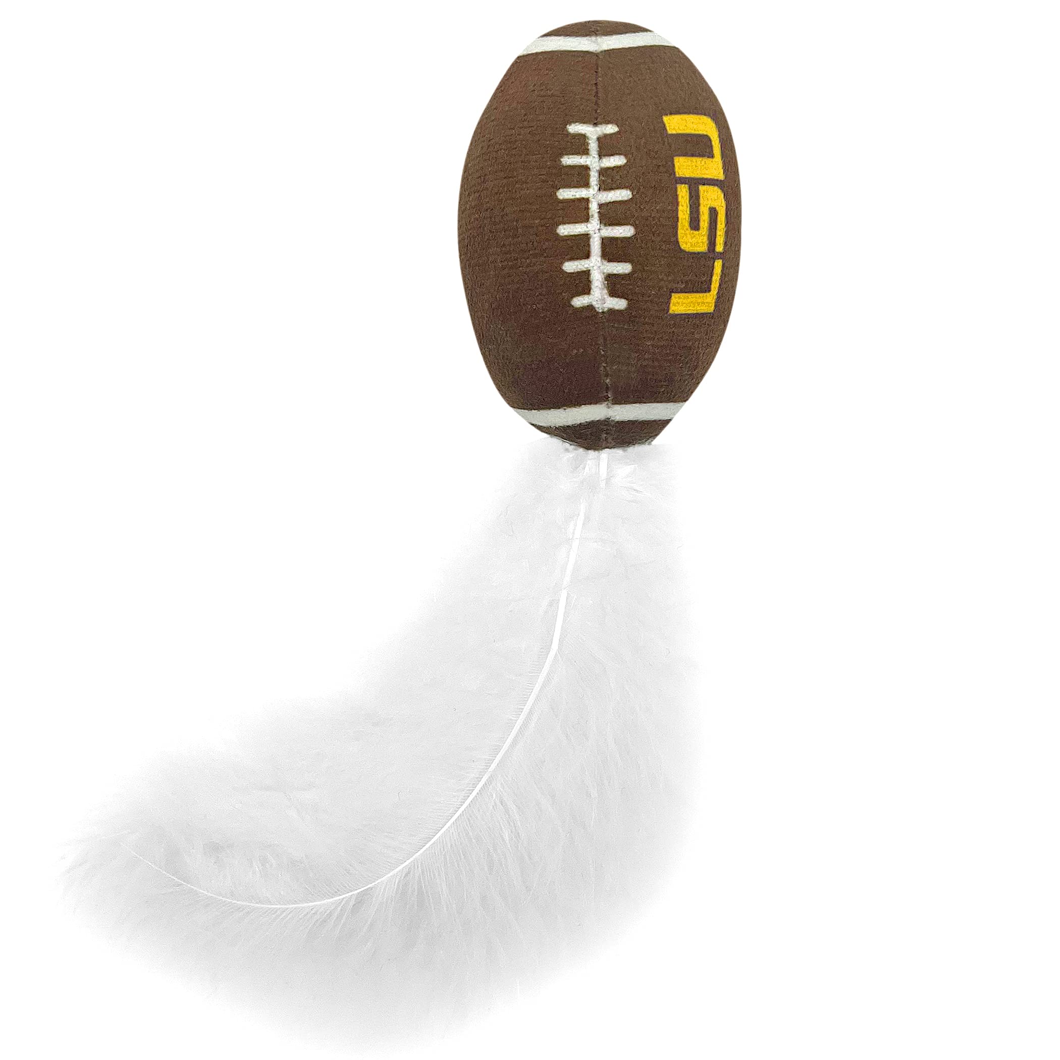 Pets First Best Plush Cat Toy - Ncaa Lsu Complete Set Of 3 Piece Cat Toys Filled With Fresh Catnip. Includes: 1 Helmet Cat Toy,