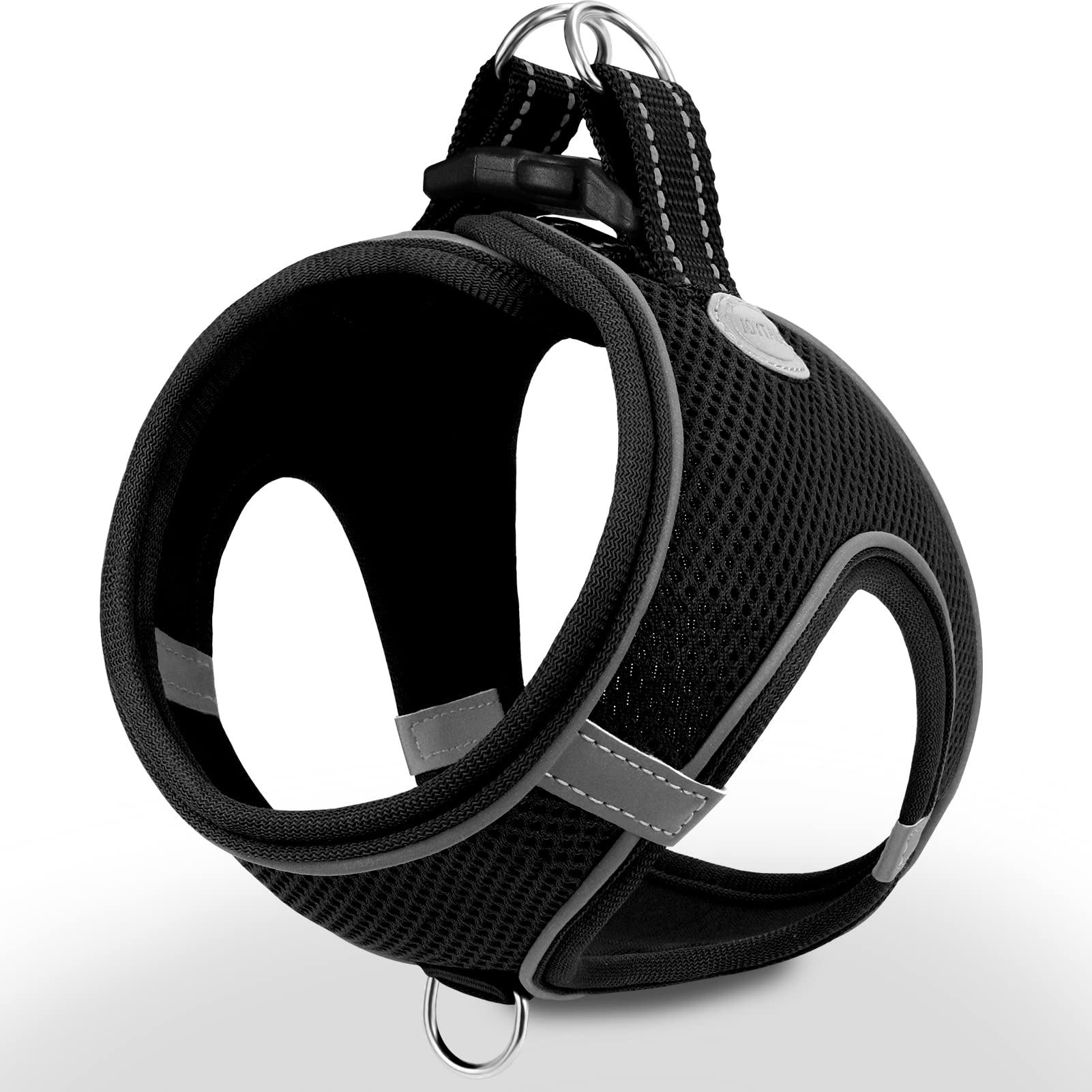 Joytale Small Dog Harness, Breathable Mesh Step-In Vest, Reflective Soft Padded Harnesses For Puppies And Extra Small Dogs, Blac