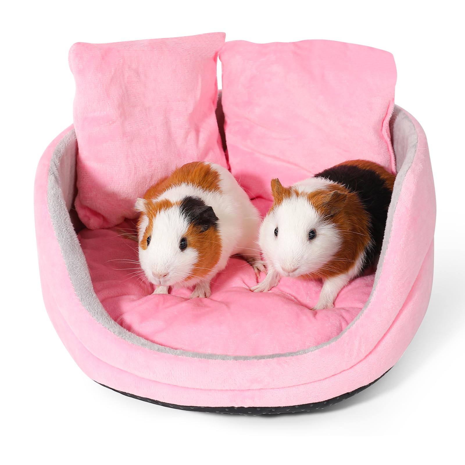 Oneju Guinea Pig Couch, Guinea Pig Sofa, Round Shape, Pure Pink And Grey, Bed For Guinea Pig, Bunny, Ferret, Rabbit And Other Sm
