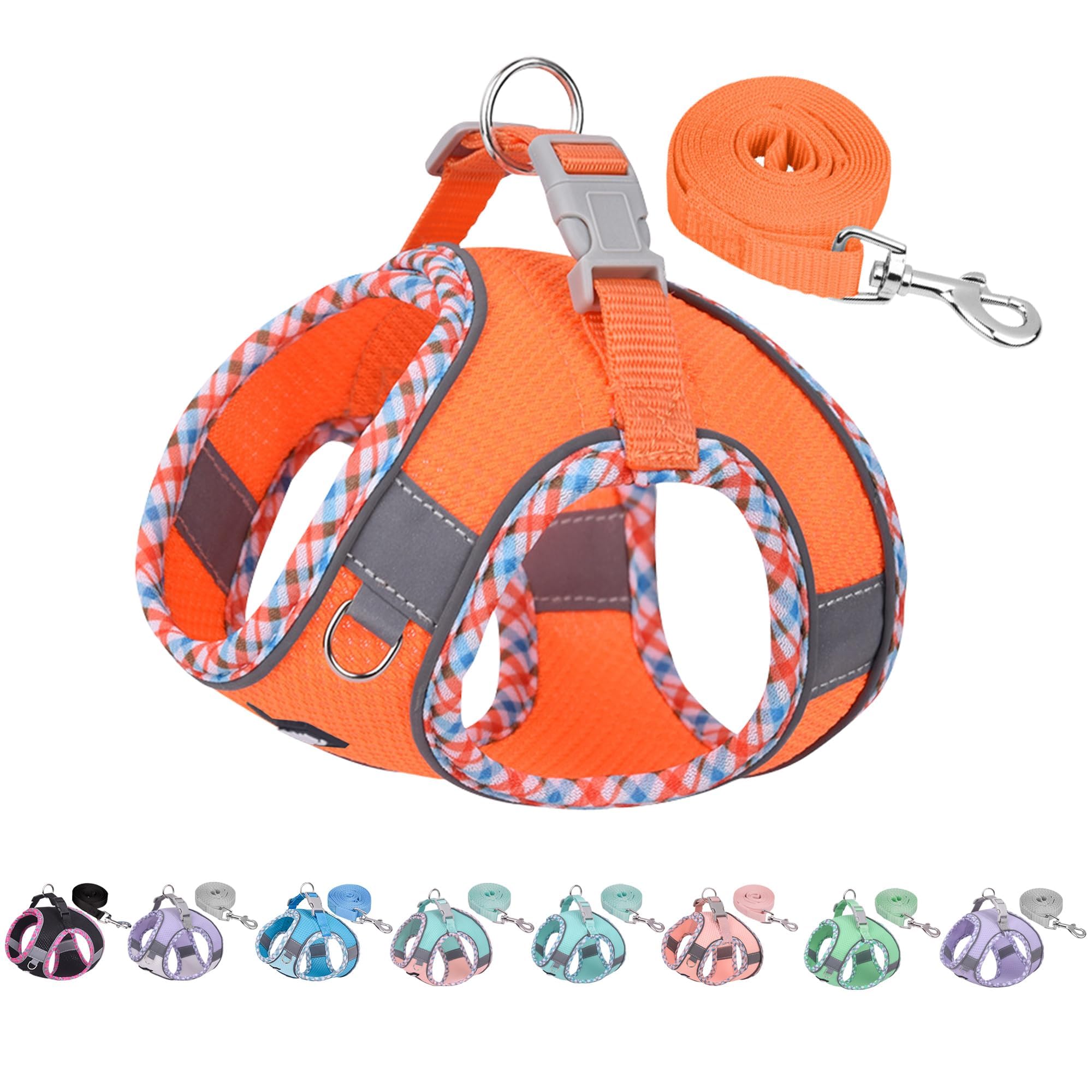 Aiitle Xxs Dog Harness & Leash Set - Breathable Reflective No-Choke Small Dog Harness For Teacup Puppies, Indoor/Outdoor Use - B