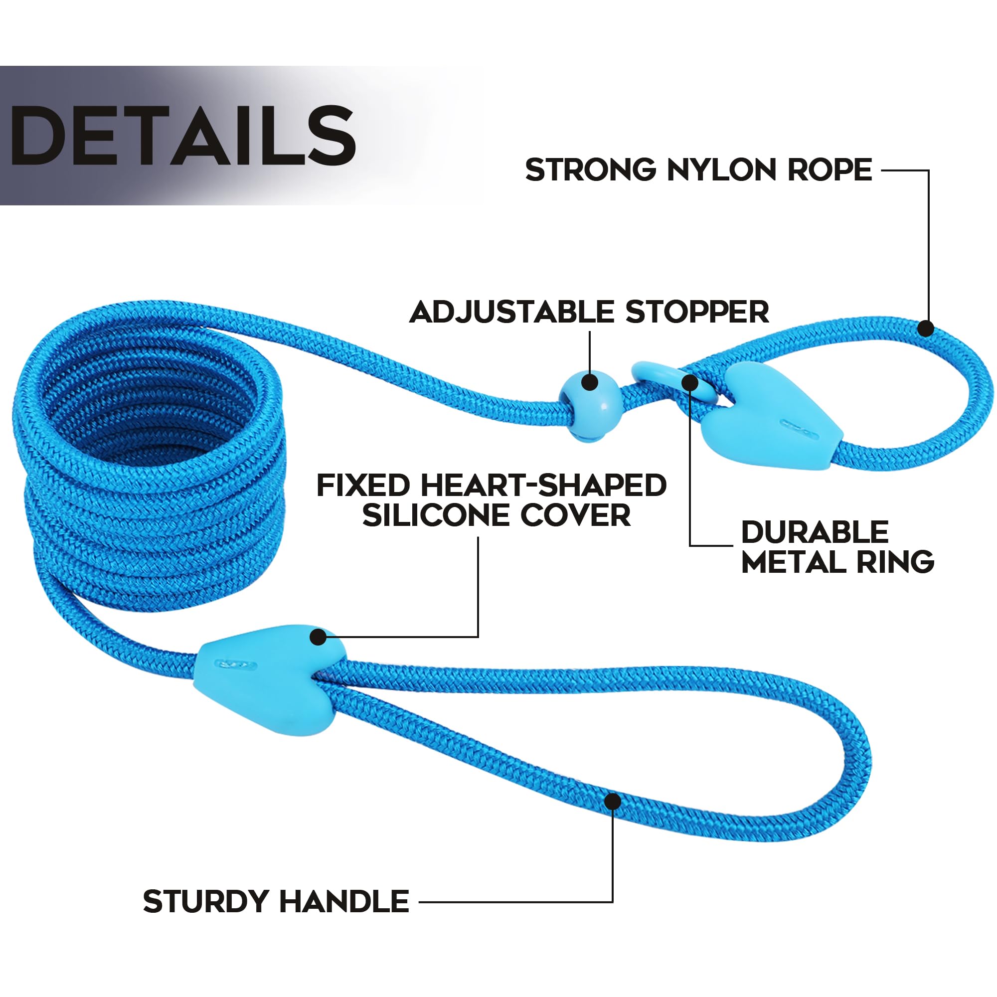 Slip Lead Dog Leash Slip Lead 6 FT Dog Training Leash 9 Colors Slip Leads for Dogs Dog Leashes for Medium Dogs No Pull Dog Leash