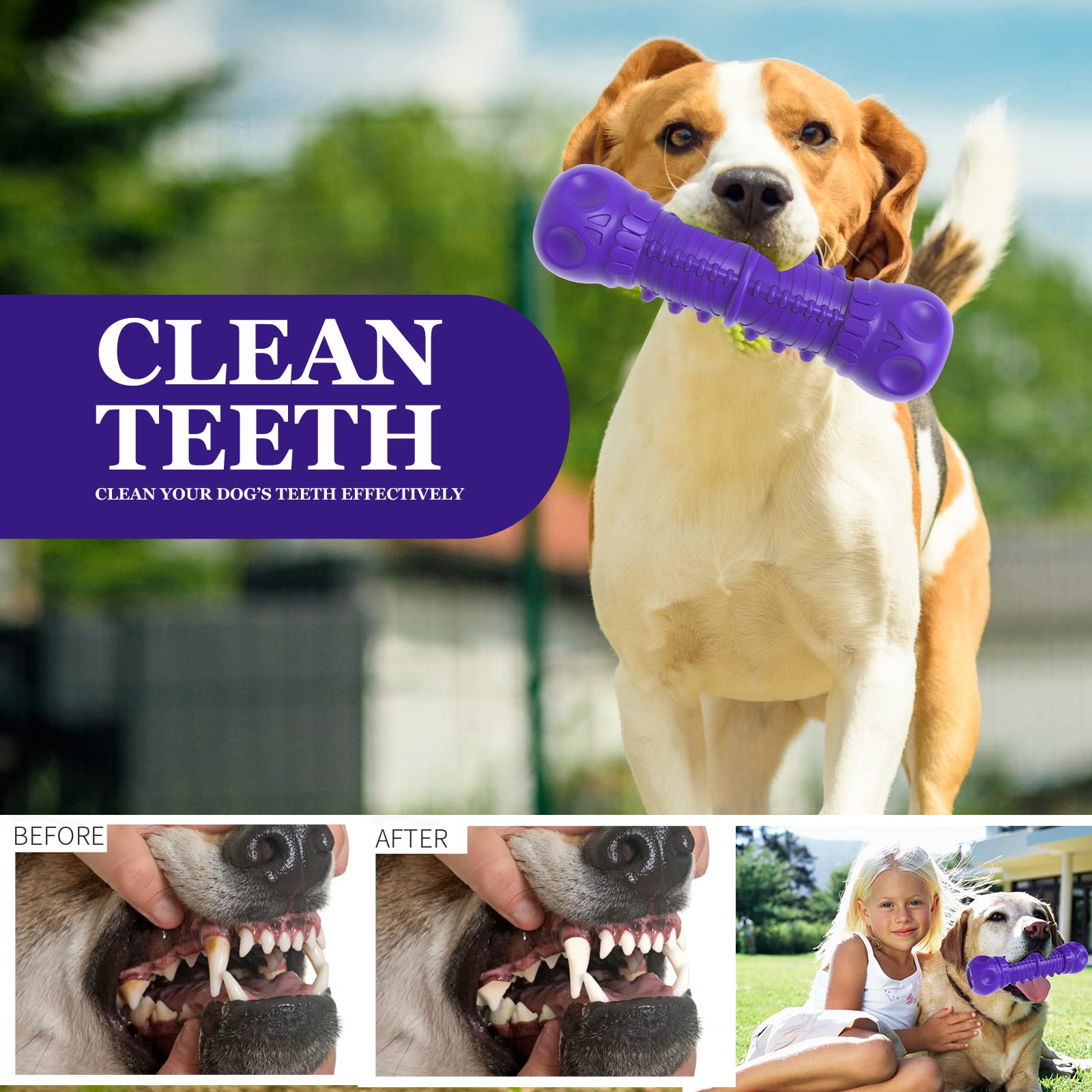 ZIKATON Dog Squeaky Toys for Aggressive Chewers, Durable Chew Toys for Large Medium Breed Dog, Dog Toys, Tough Durable Dogs Toys