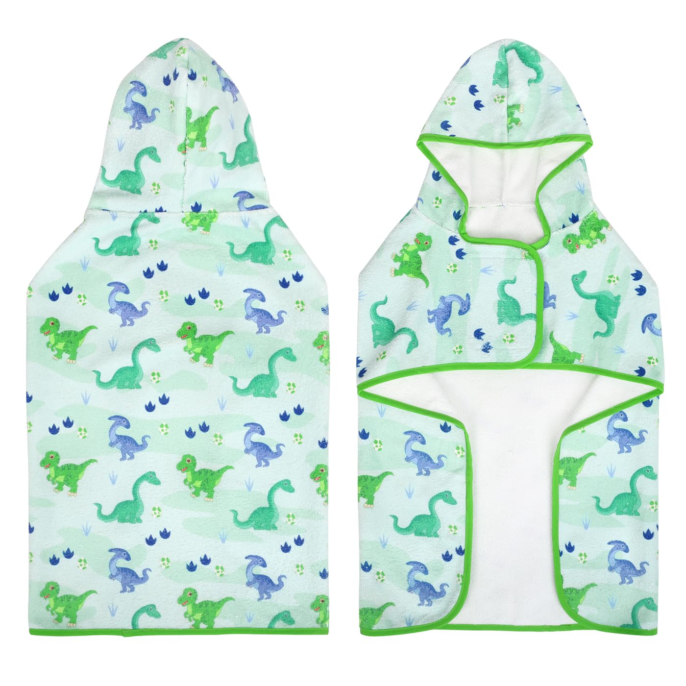 Hde Dog Bathrobe Super Absorbent Quick Drying Towel With Hood For All Dog Breeds Sizes S-Xxl - Cute Dinosaurs - L
