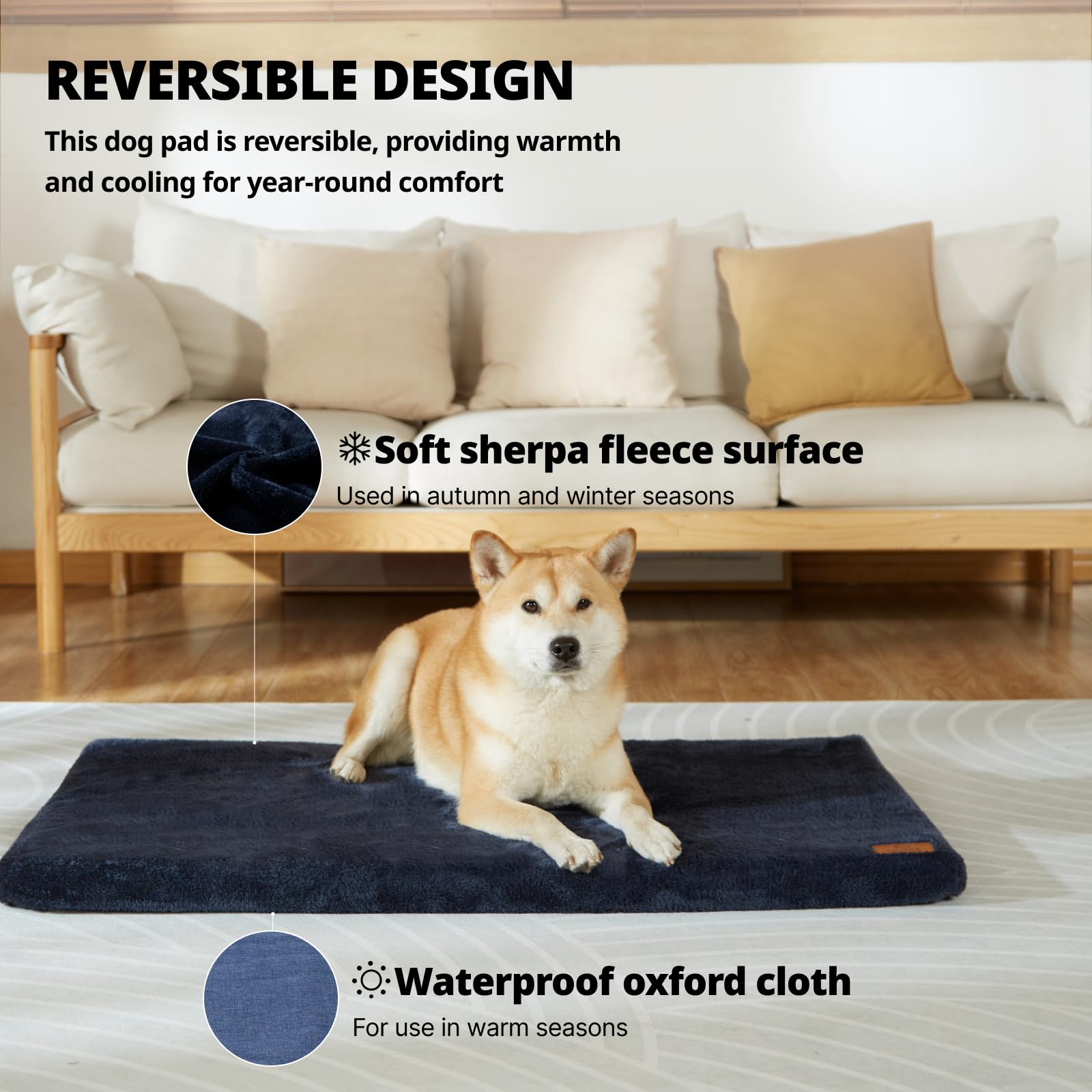 Liorce Memory Foam Dog Crate Pad - Xxl Dog Bed Mat With Removable Washable Cover And Waterproof Lining - Pet Bed Mat For Extra L